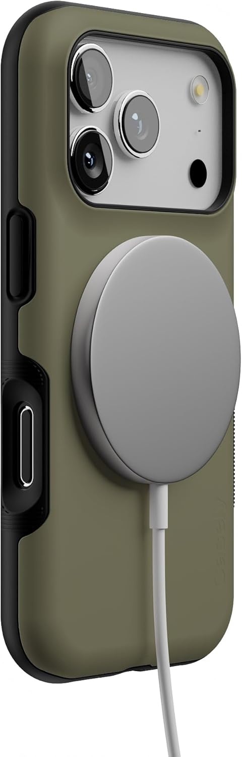 image:imageCasely iPhone 17 Pro Case Into the Wild Black Leopard Bold Protective Design MagSafe Compatible DesignThe Boyfriend Collection Army Green