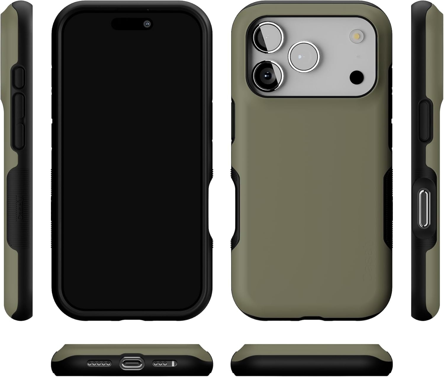 image:imageCasely iPhone 17 Pro Case Into the Wild Black Leopard Bold Protective Design MagSafe Compatible DesignThe Boyfriend Collection Army Green