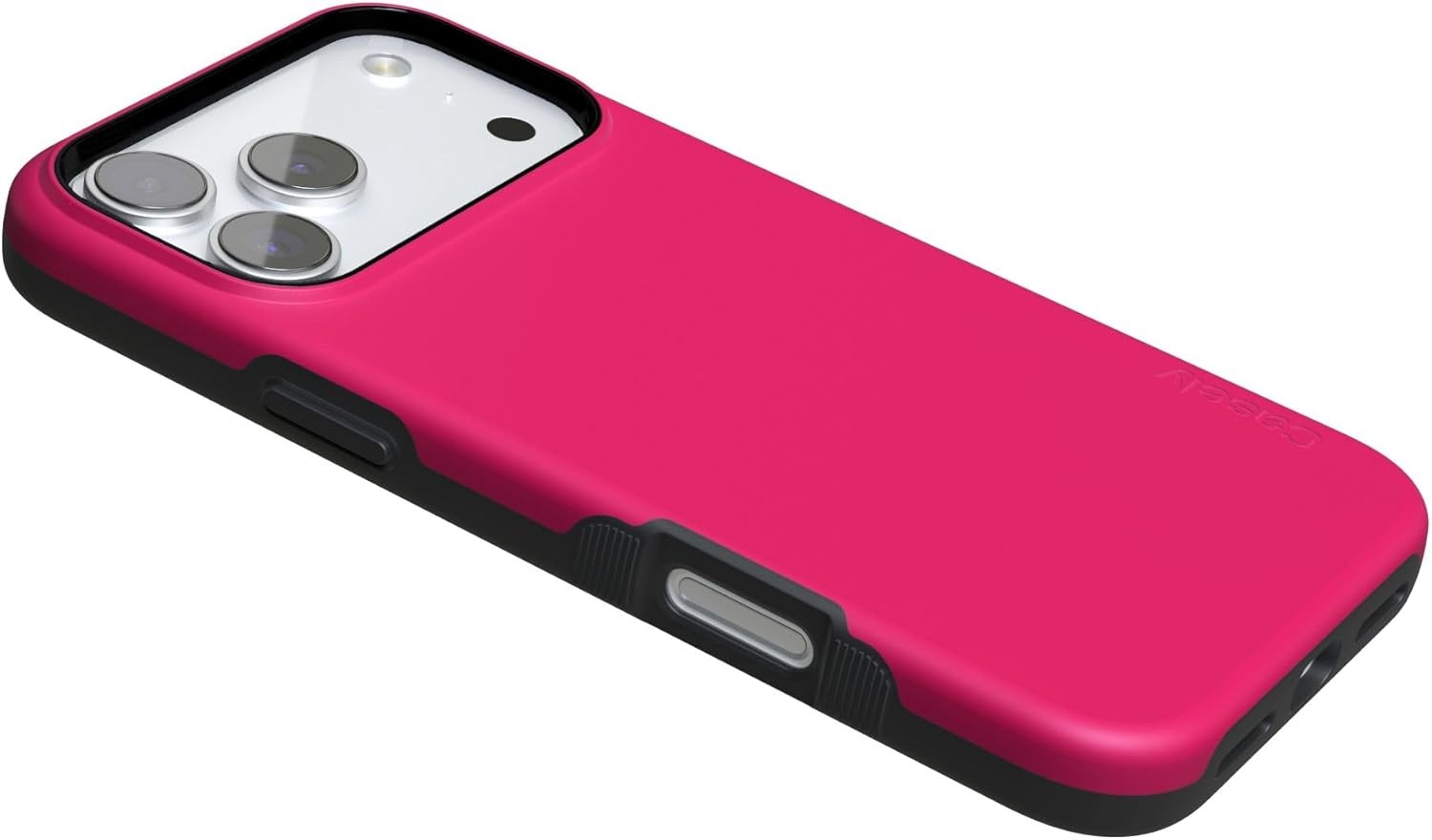 image:imageCasely iPhone 17 Pro Case Into the Wild Black Leopard Bold Protective Design MagSafe Compatible DesignThink Pink Solid Neon Pink