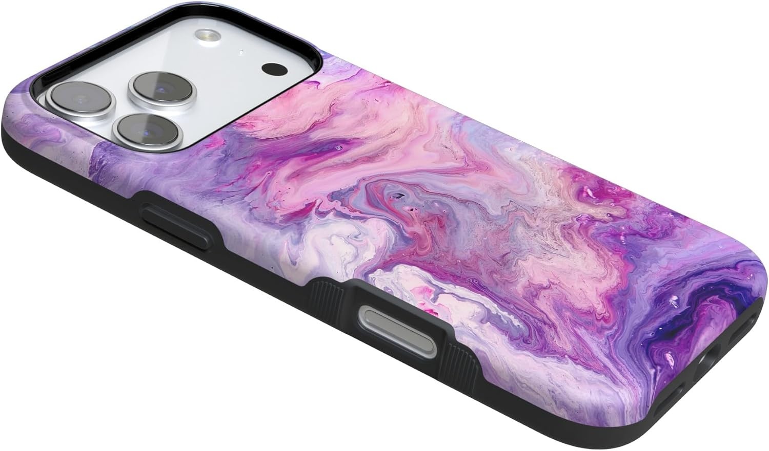 image:imageCasely iPhone 17 Pro Case Into the Wild Black Leopard Bold Protective Design MagSafe Compatible DesignTie Dying Over You Purple Marble