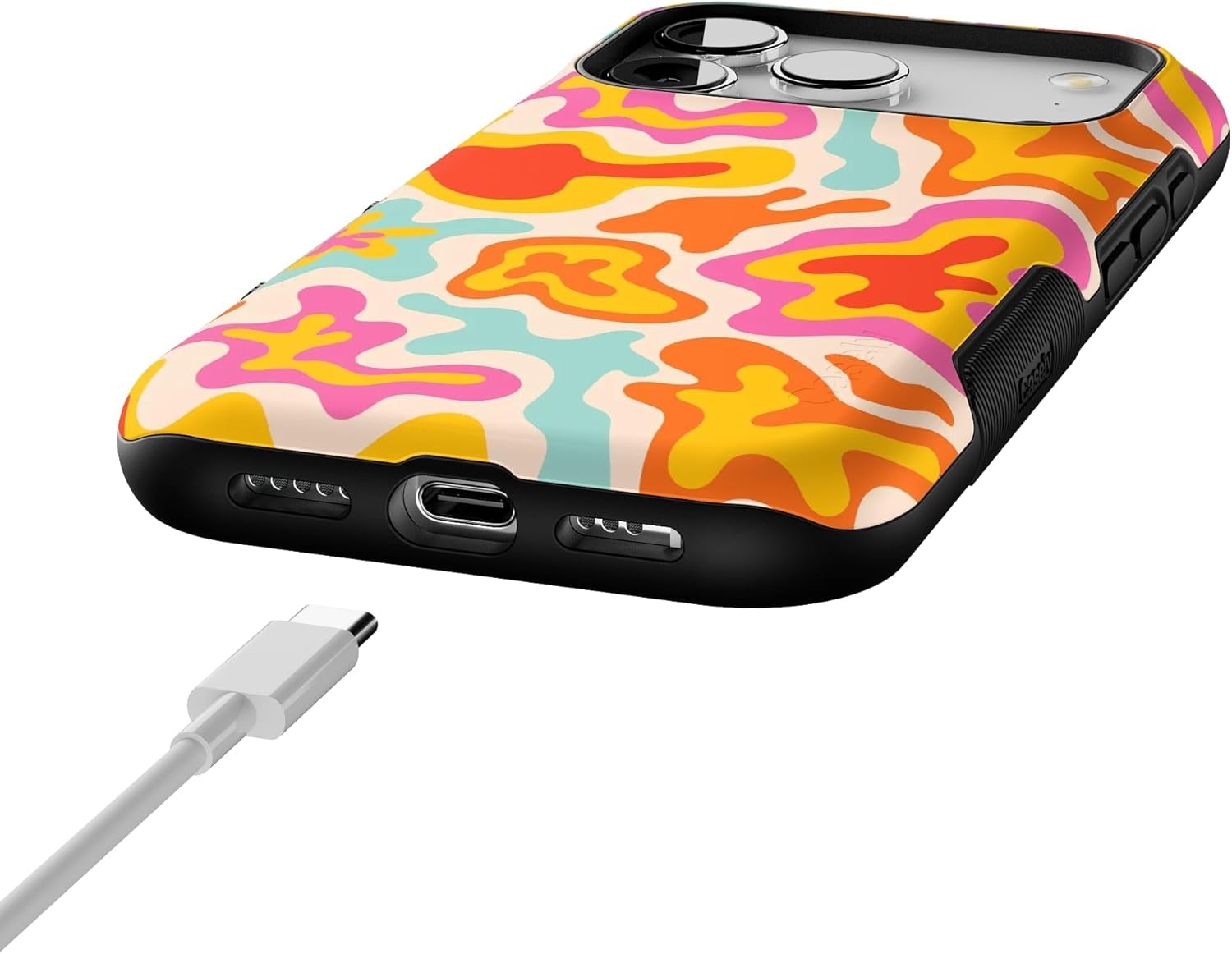 image:imageCasely iPhone 17 Pro Case Into the Wild Black Leopard Bold Protective Design MagSafe Compatible DesignTropical Color Splash Abstract Retro