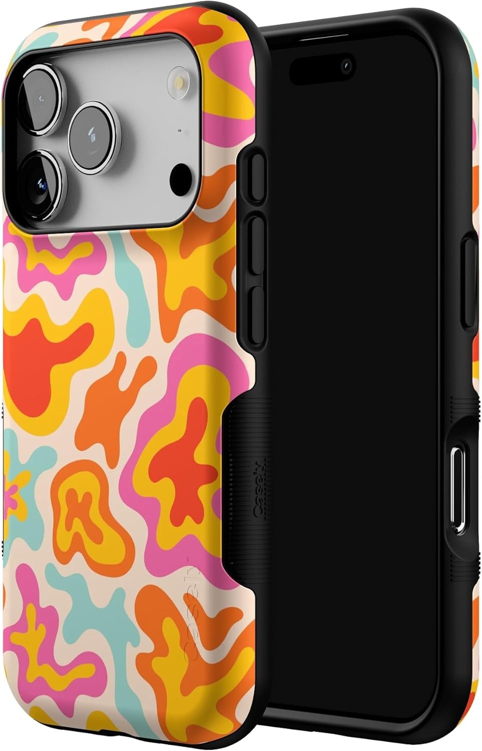 image:imageCasely iPhone 17 Pro Case Into the Wild Black Leopard Bold Protective Design MagSafe Compatible DesignTropical Color Splash Abstract Retro