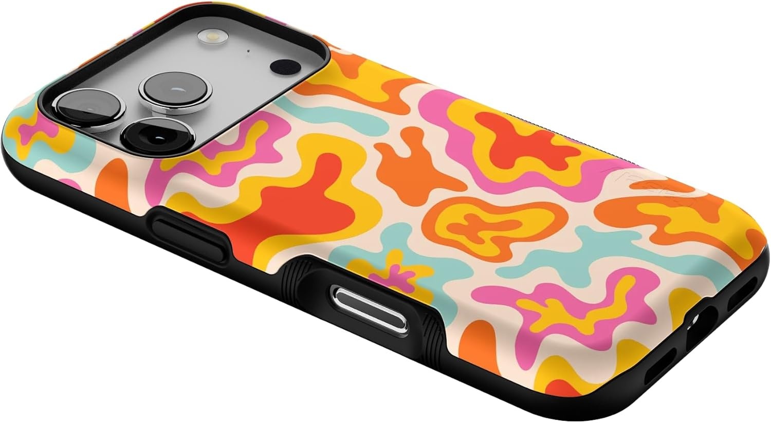 image:imageCasely iPhone 17 Pro Case Into the Wild Black Leopard Bold Protective Design MagSafe Compatible DesignTropical Color Splash Abstract Retro