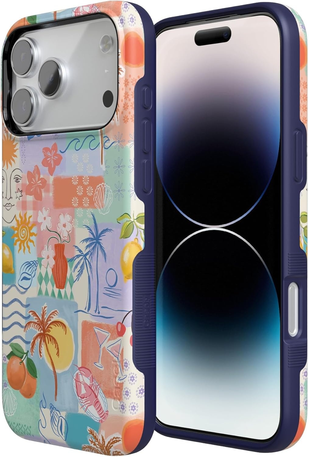 image:imageCasely iPhone 17 Pro Case Into the Wild Black Leopard Bold Protective Design MagSafe Compatible DesignTropical Heat Beachy Collage
