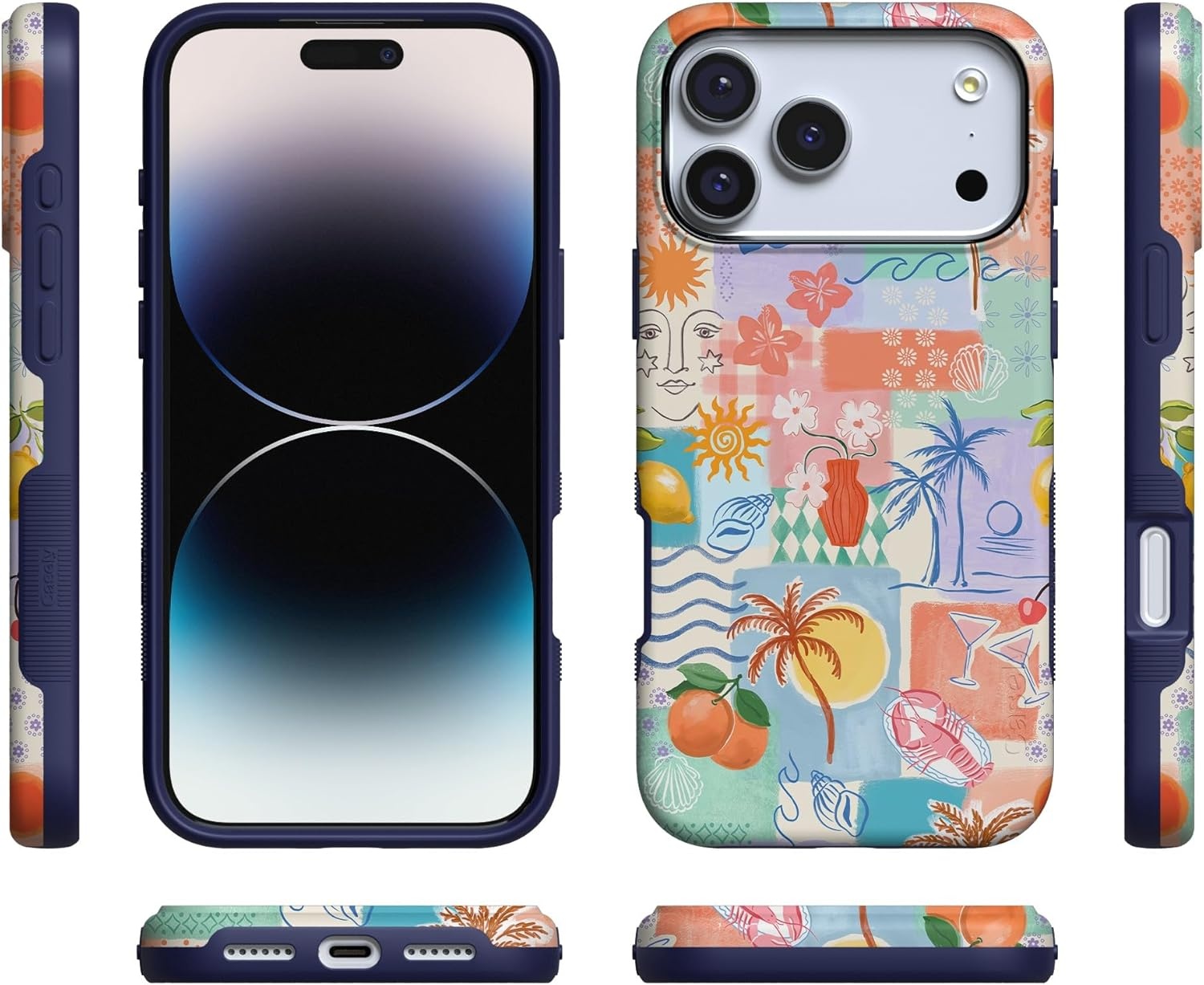 image:imageCasely iPhone 17 Pro Case Into the Wild Black Leopard Bold Protective Design MagSafe Compatible DesignTropical Heat Beachy Collage