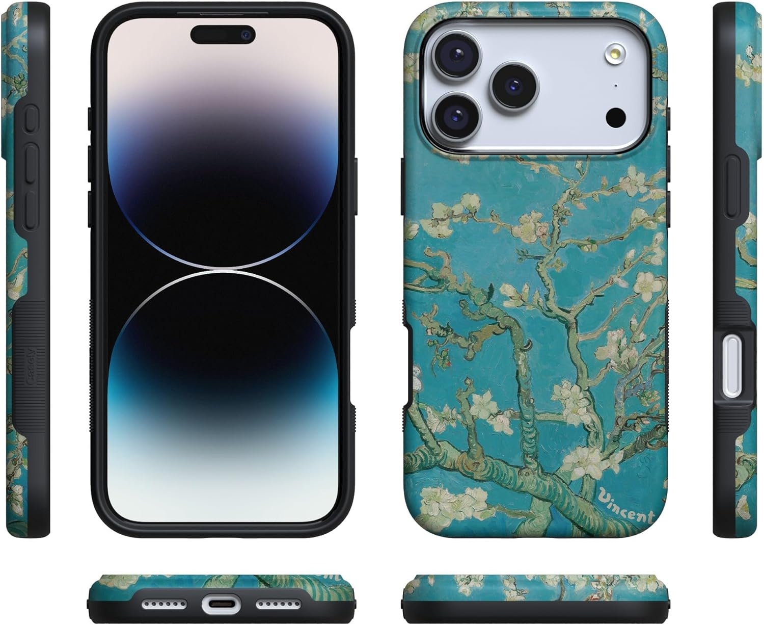 image:imageCasely iPhone 17 Pro Case Into the Wild Black Leopard Bold Protective Design MagSafe Compatible DesignVan Gogh Almond Blossom Floral