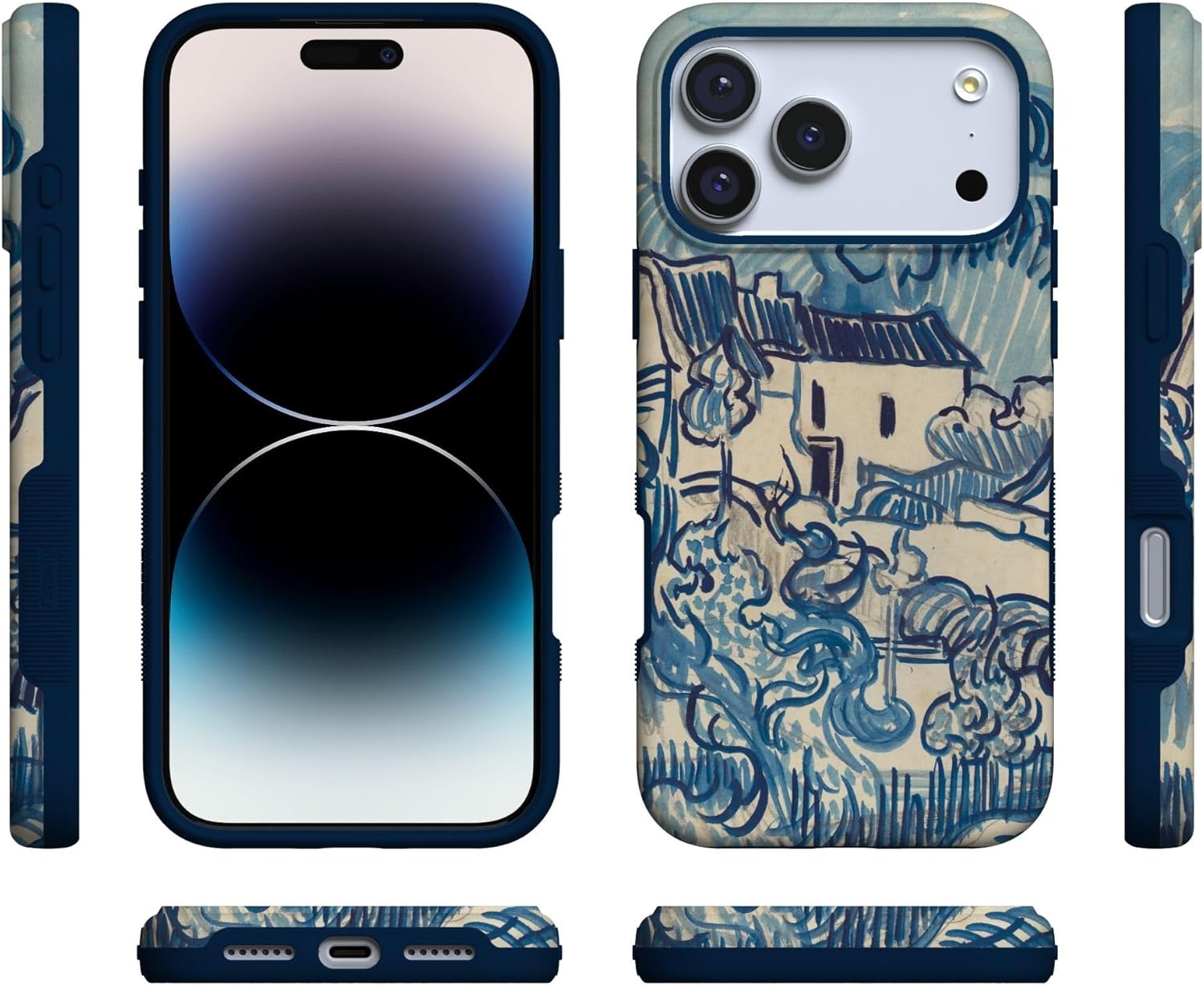 image:imageCasely iPhone 17 Pro Case Into the Wild Black Leopard Bold Protective Design MagSafe Compatible DesignVan Gogh Landscape With Houses