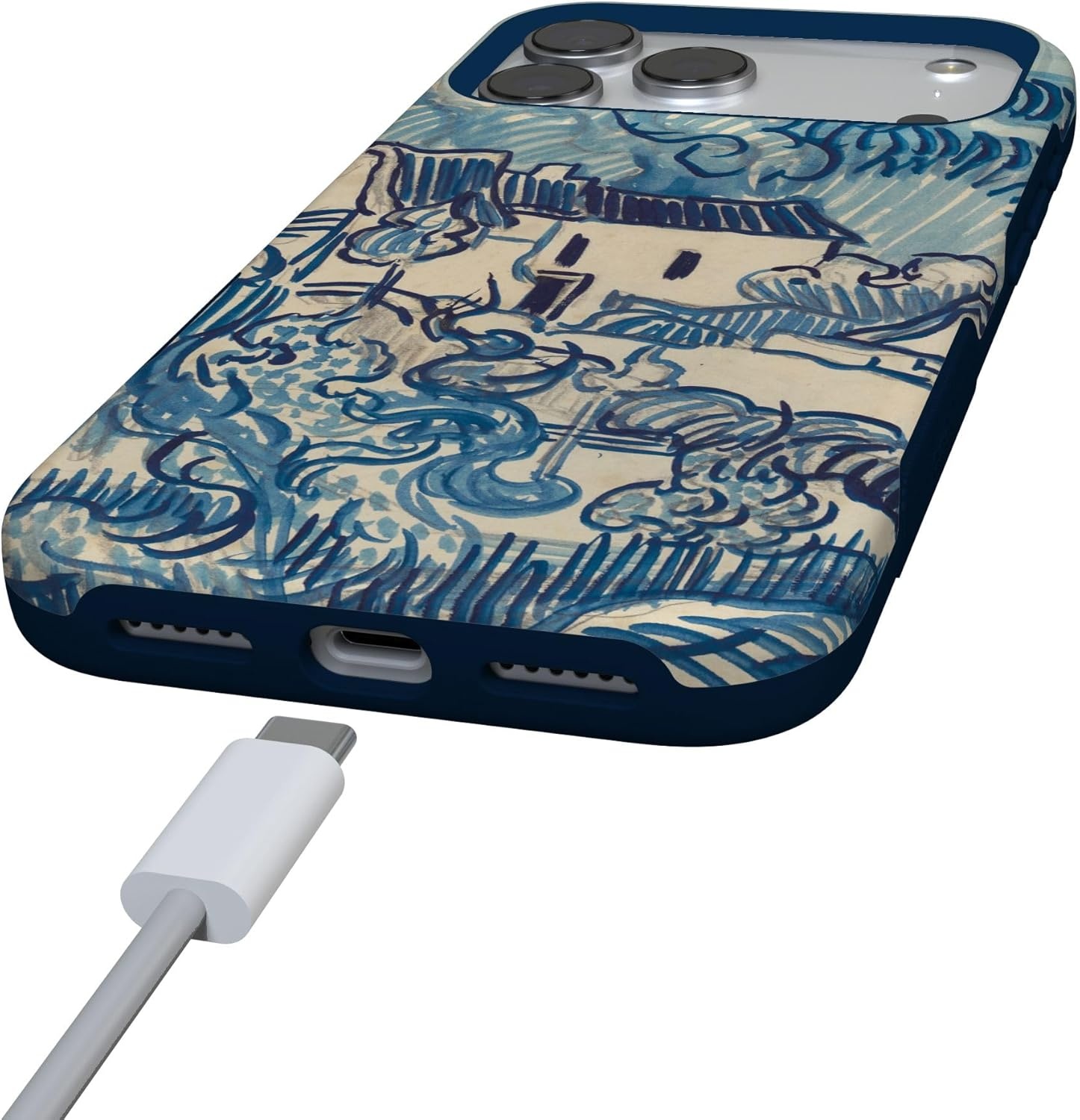 image:imageCasely iPhone 17 Pro Case Into the Wild Black Leopard Bold Protective Design MagSafe Compatible DesignVan Gogh Landscape With Houses