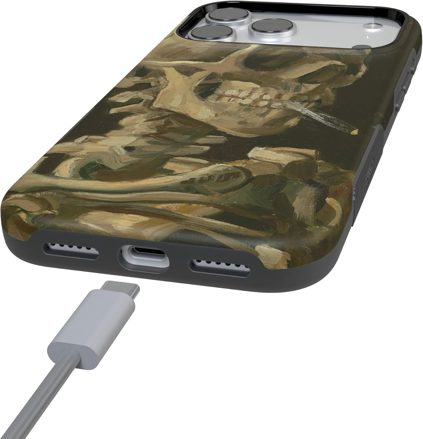 image:imageCasely iPhone 17 Pro Case Into the Wild Black Leopard Bold Protective Design MagSafe Compatible DesignVan Gogh Skull of a Skeleton with Burning Cig