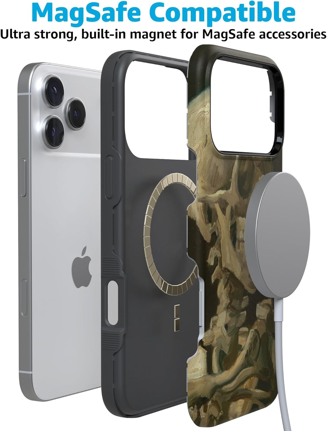 image:imageCasely iPhone 17 Pro Case Into the Wild Black Leopard Bold Protective Design MagSafe Compatible DesignVan Gogh Skull of a Skeleton with Burning Cig