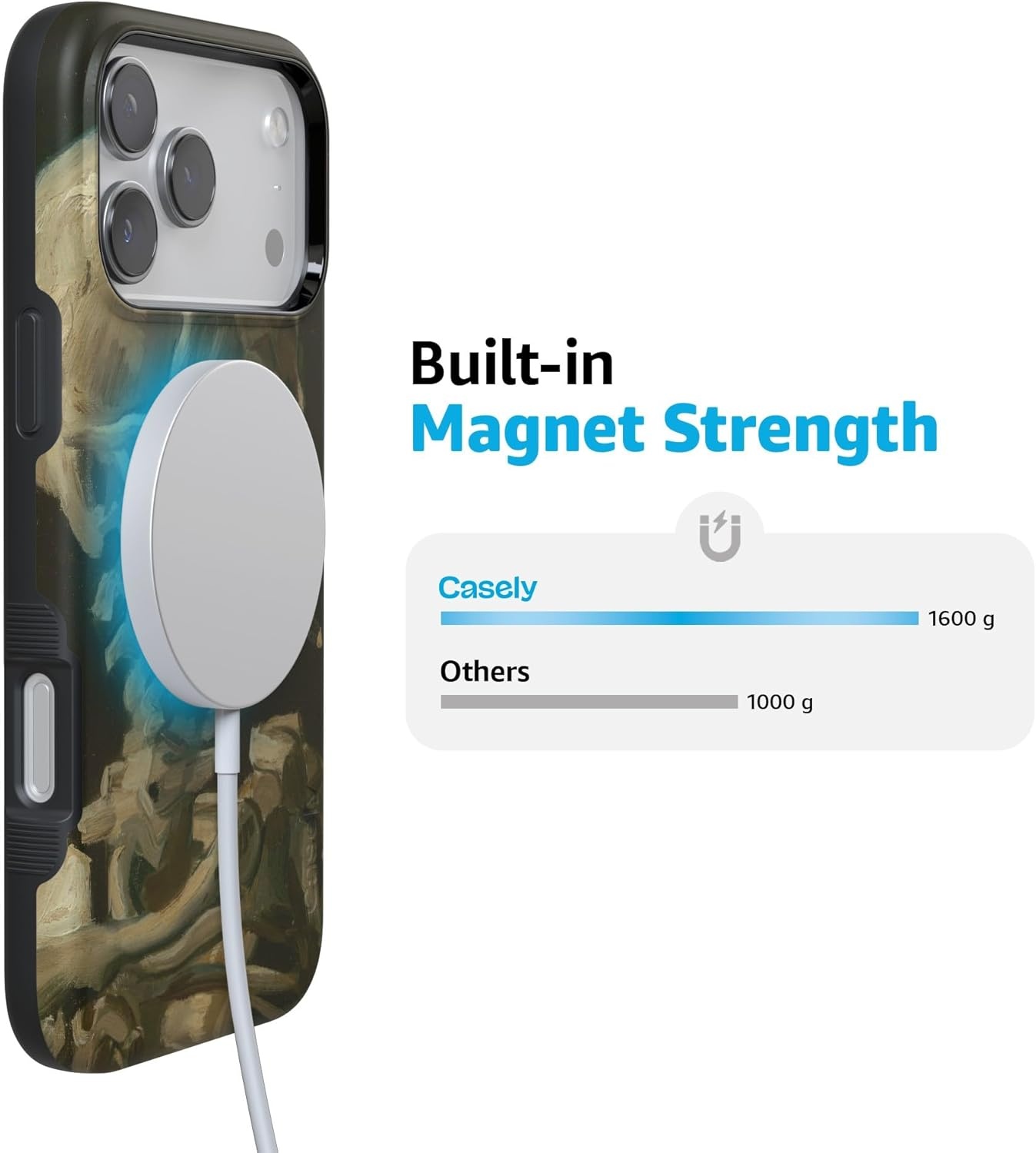 image:imageCasely iPhone 17 Pro Case Into the Wild Black Leopard Bold Protective Design MagSafe Compatible DesignVan Gogh Skull of a Skeleton with Burning Cig