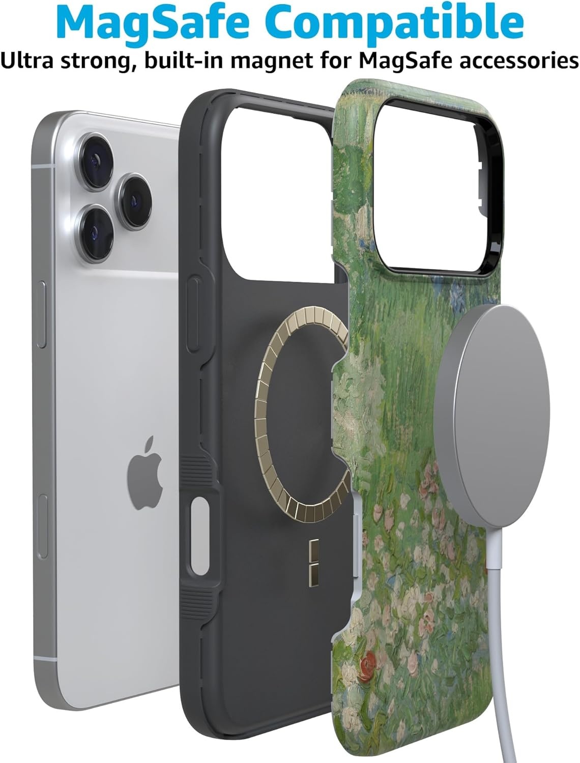 image:imageCasely iPhone 17 Pro Case Into the Wild Black Leopard Bold Protective Design MagSafe Compatible DesignVan Gogh Vincents Admired Garden