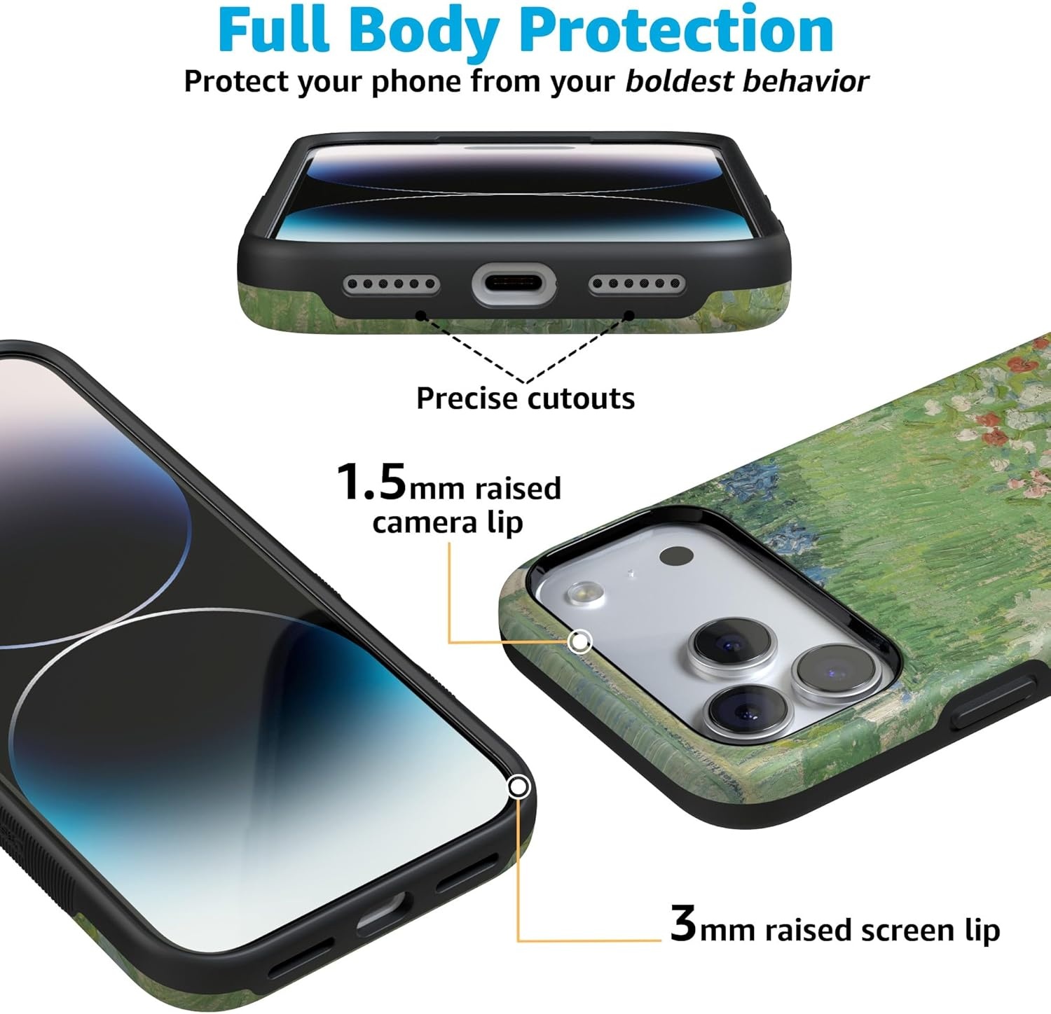 image:imageCasely iPhone 17 Pro Case Into the Wild Black Leopard Bold Protective Design MagSafe Compatible DesignVan Gogh Vincents Admired Garden