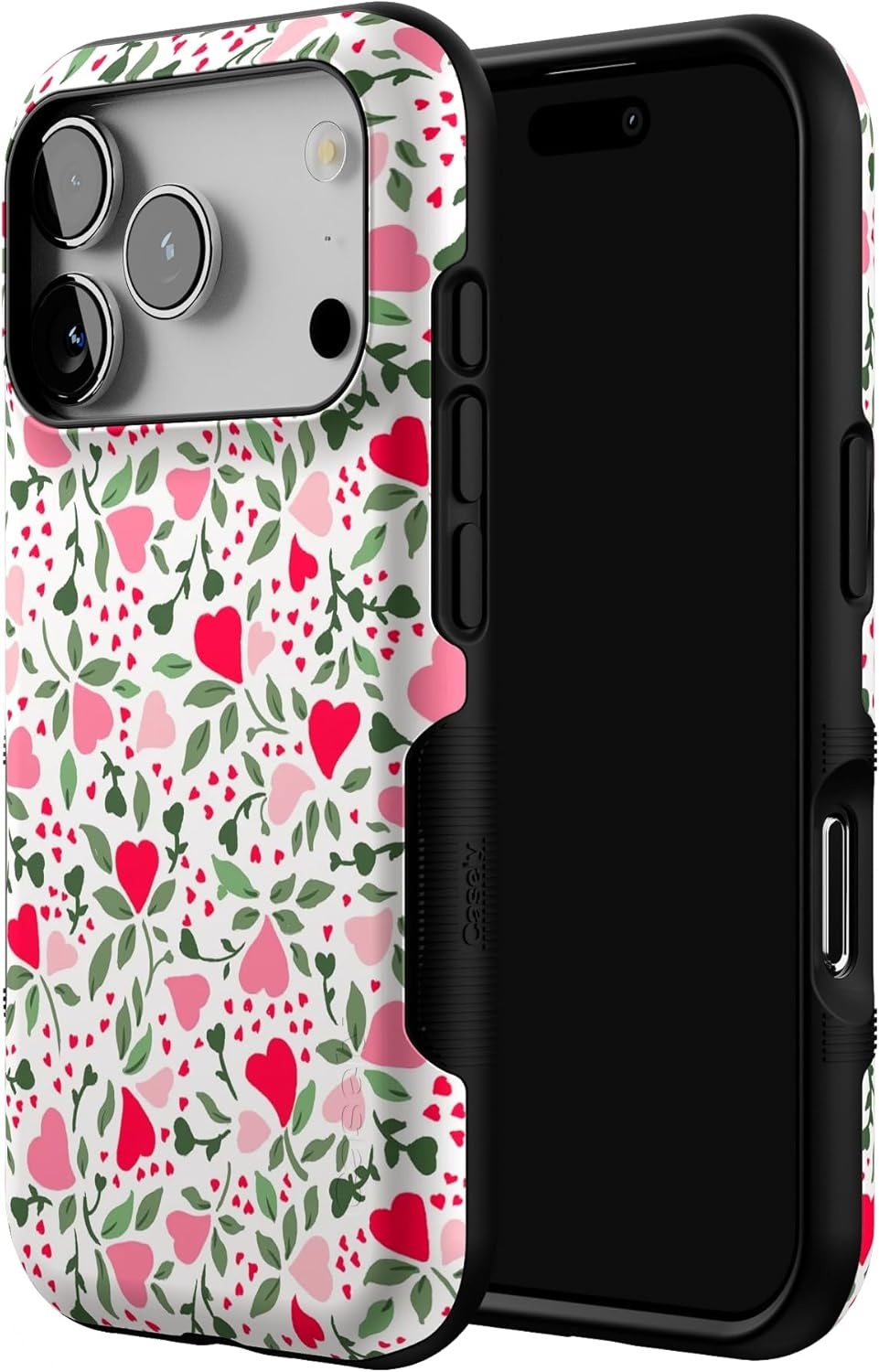 image:imageCasely iPhone 17 Pro Case Into the Wild Black Leopard Bold Protective Design MagSafe Compatible DesignVines of Love Floral Heart