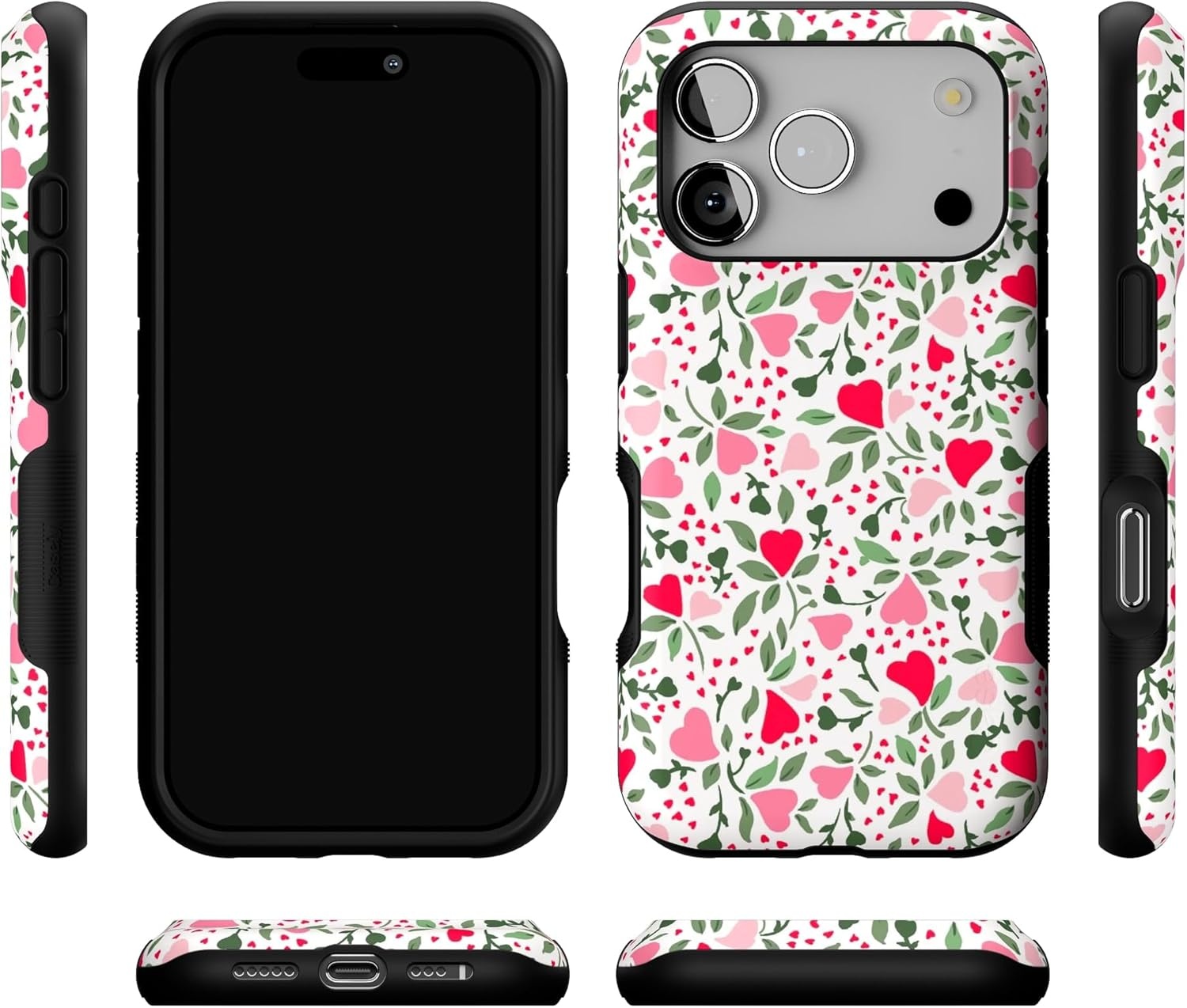 image:imageCasely iPhone 17 Pro Case Into the Wild Black Leopard Bold Protective Design MagSafe Compatible DesignVines of Love Floral Heart