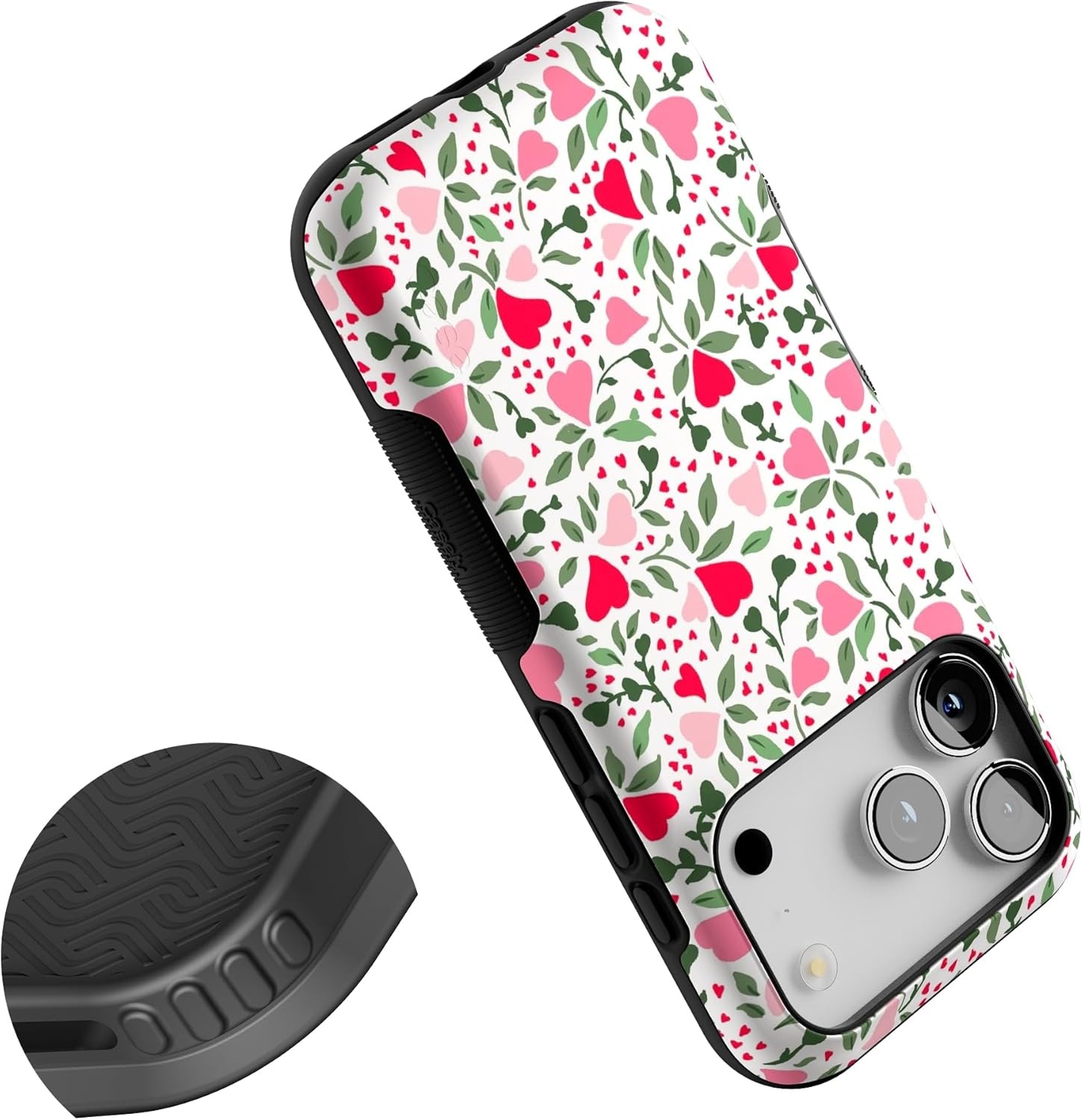 image:imageCasely iPhone 17 Pro Case Into the Wild Black Leopard Bold Protective Design MagSafe Compatible DesignVines of Love Floral Heart