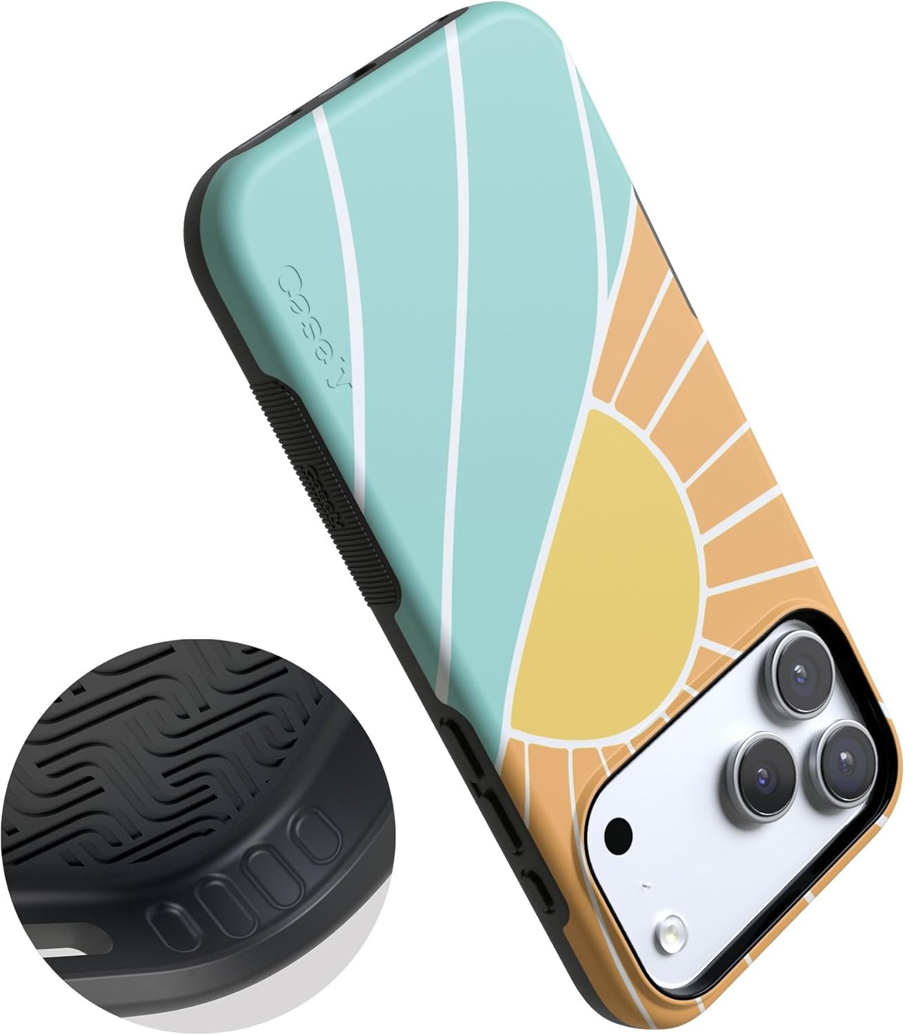 image:imageCasely iPhone 17 Pro Case Into the Wild Black Leopard Bold Protective Design MagSafe Compatible DesignWaves Rays Sunshine