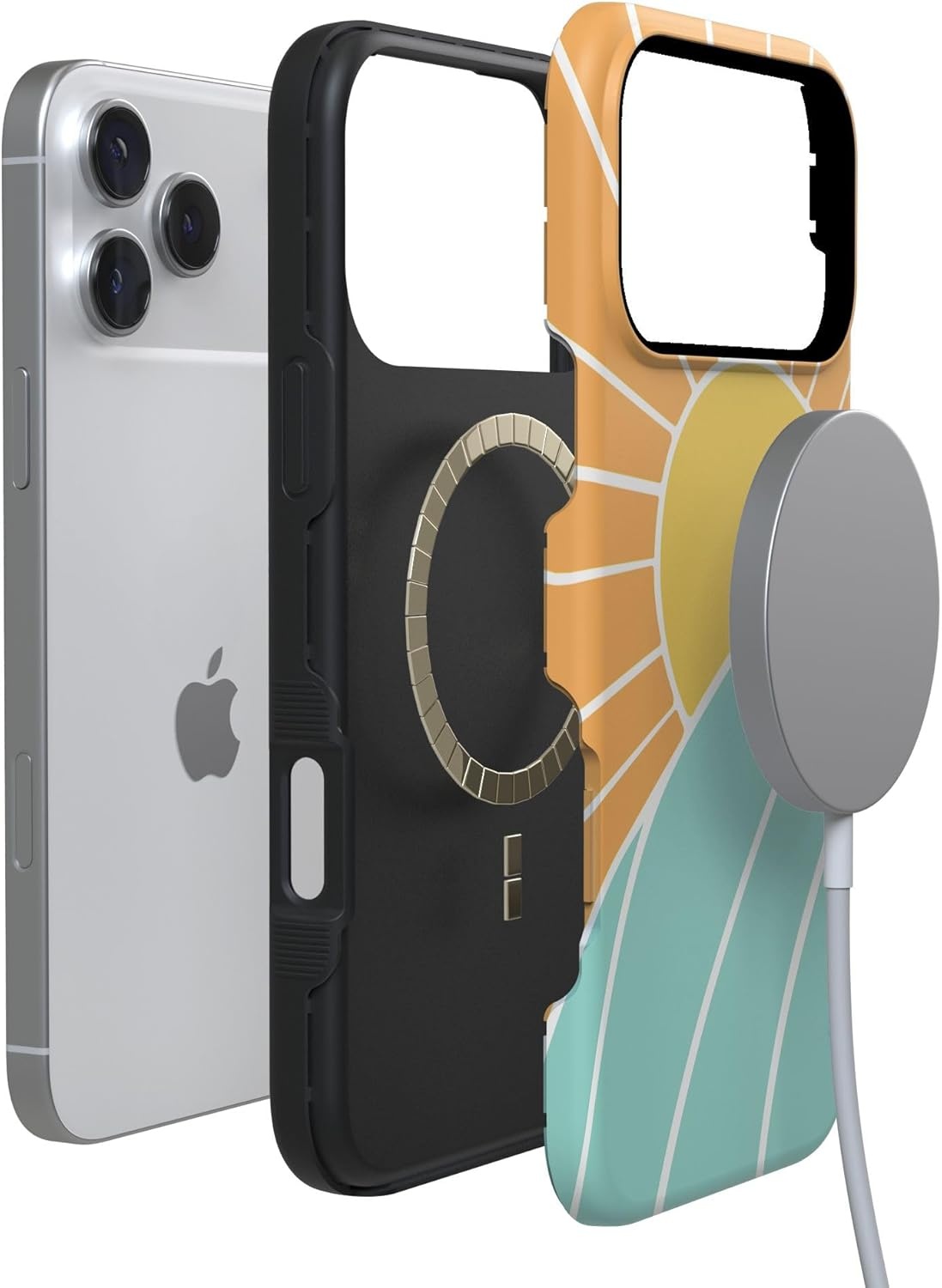 image:imageCasely iPhone 17 Pro Case Into the Wild Black Leopard Bold Protective Design MagSafe Compatible DesignWaves Rays Sunshine