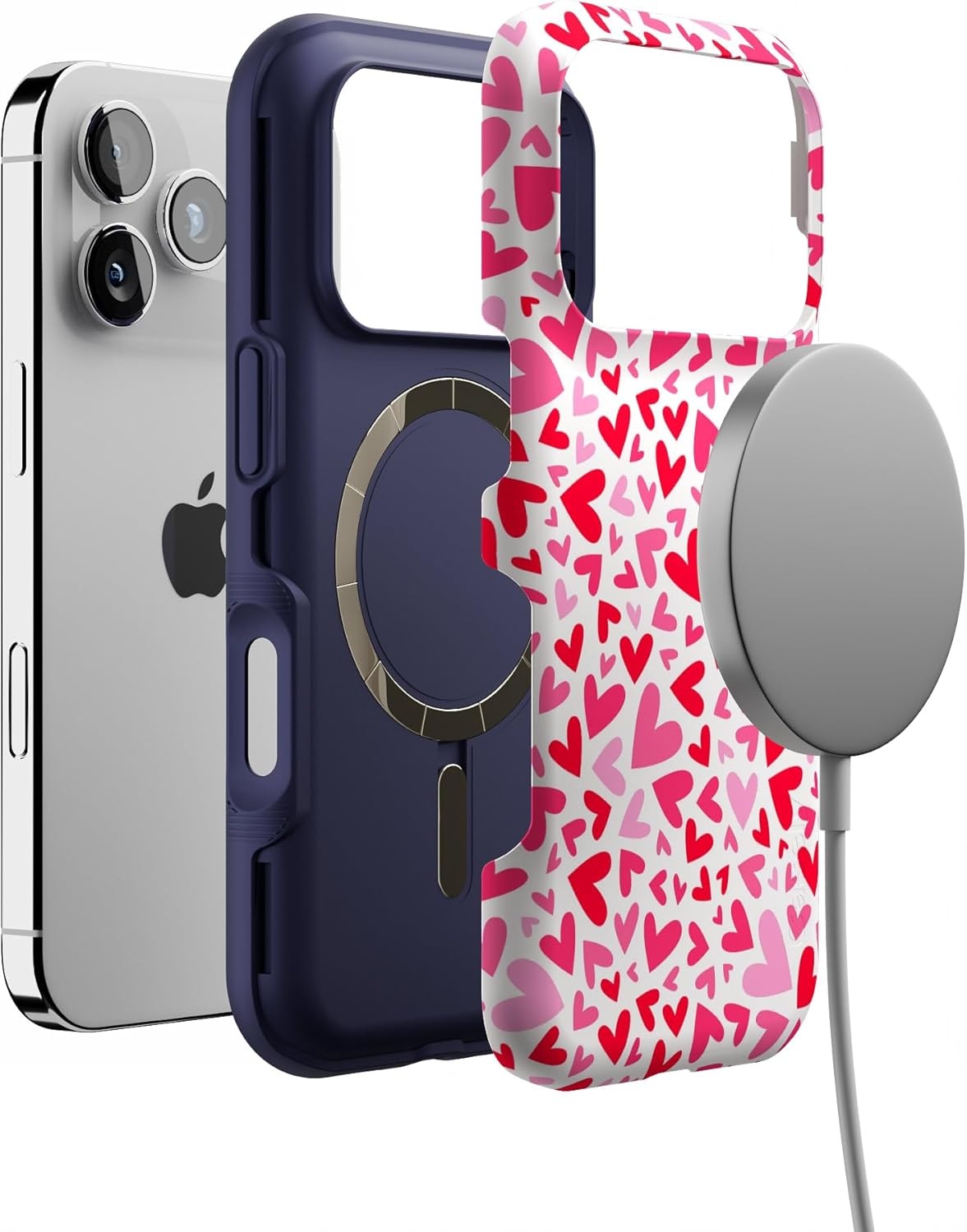 image:imageCasely iPhone 17 Pro Case Into the Wild Black Leopard Bold Protective Design MagSafe Compatible DesignXOXO Candy Hearts