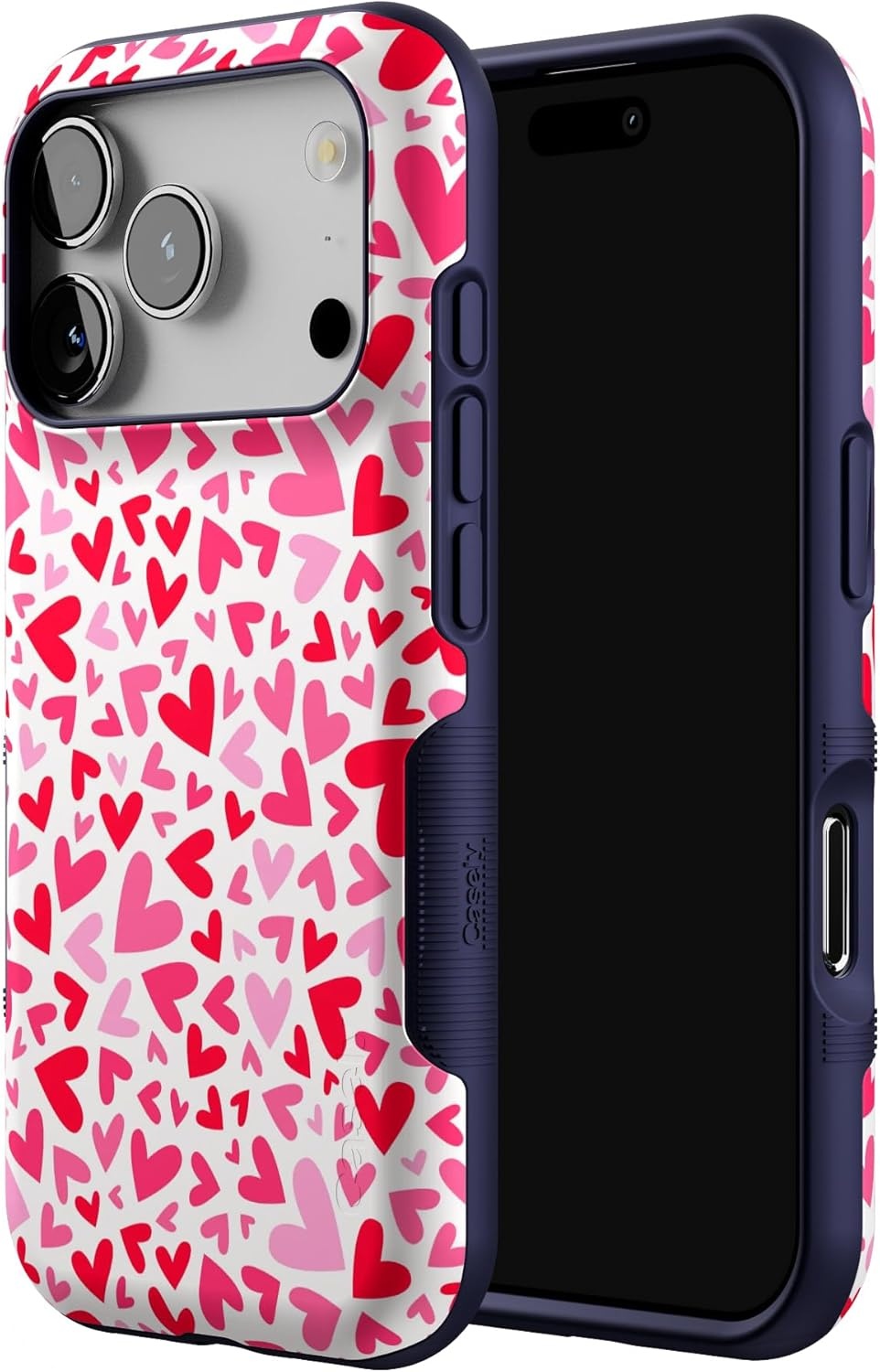 image:imageCasely iPhone 17 Pro Case Into the Wild Black Leopard Bold Protective Design MagSafe Compatible DesignXOXO Candy Hearts