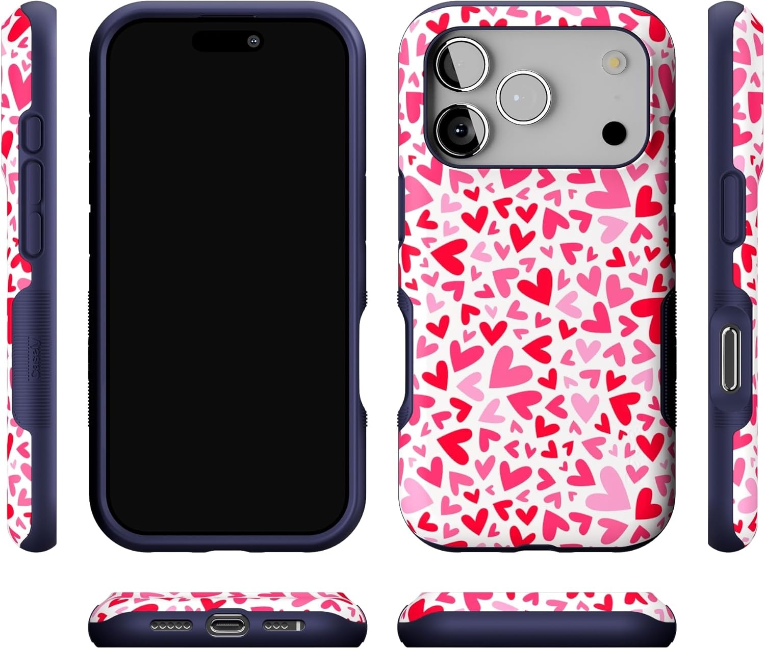 image:imageCasely iPhone 17 Pro Case Into the Wild Black Leopard Bold Protective Design MagSafe Compatible DesignXOXO Candy Hearts