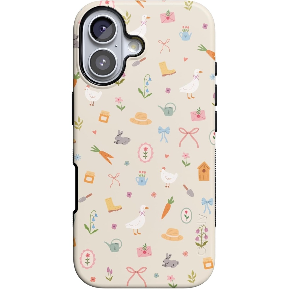 image:imageCasely iPhone 17 Case Hoppy Garden Spring Things Bold Protective Design Compatible with MagSafe