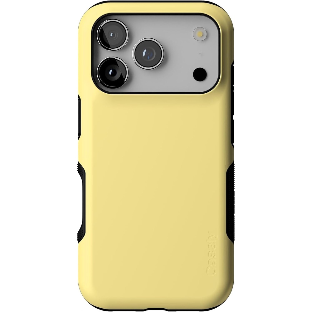 image:imageCasely iPhone 17 Pro Case Into the Wild Black Leopard Bold Protective Design MagSafe Compatible DesignButter Me Up Butter Yellow