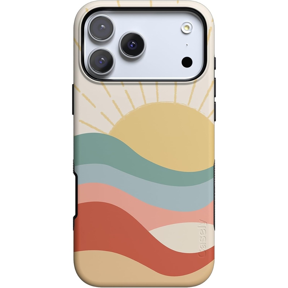 image:imageCasely iPhone 17 Pro Case Into the Wild Black Leopard Bold Protective Design MagSafe Compatible DesignHere Comes the Sun Colorblock Sunset