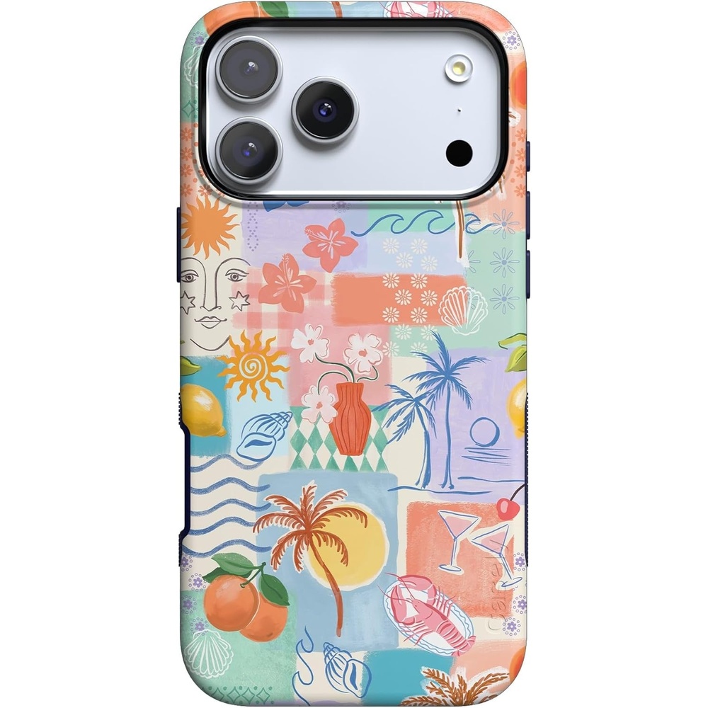 image:imageCasely iPhone 17 Pro Case Into the Wild Black Leopard Bold Protective Design MagSafe Compatible DesignTropical Heat Beachy Collage
