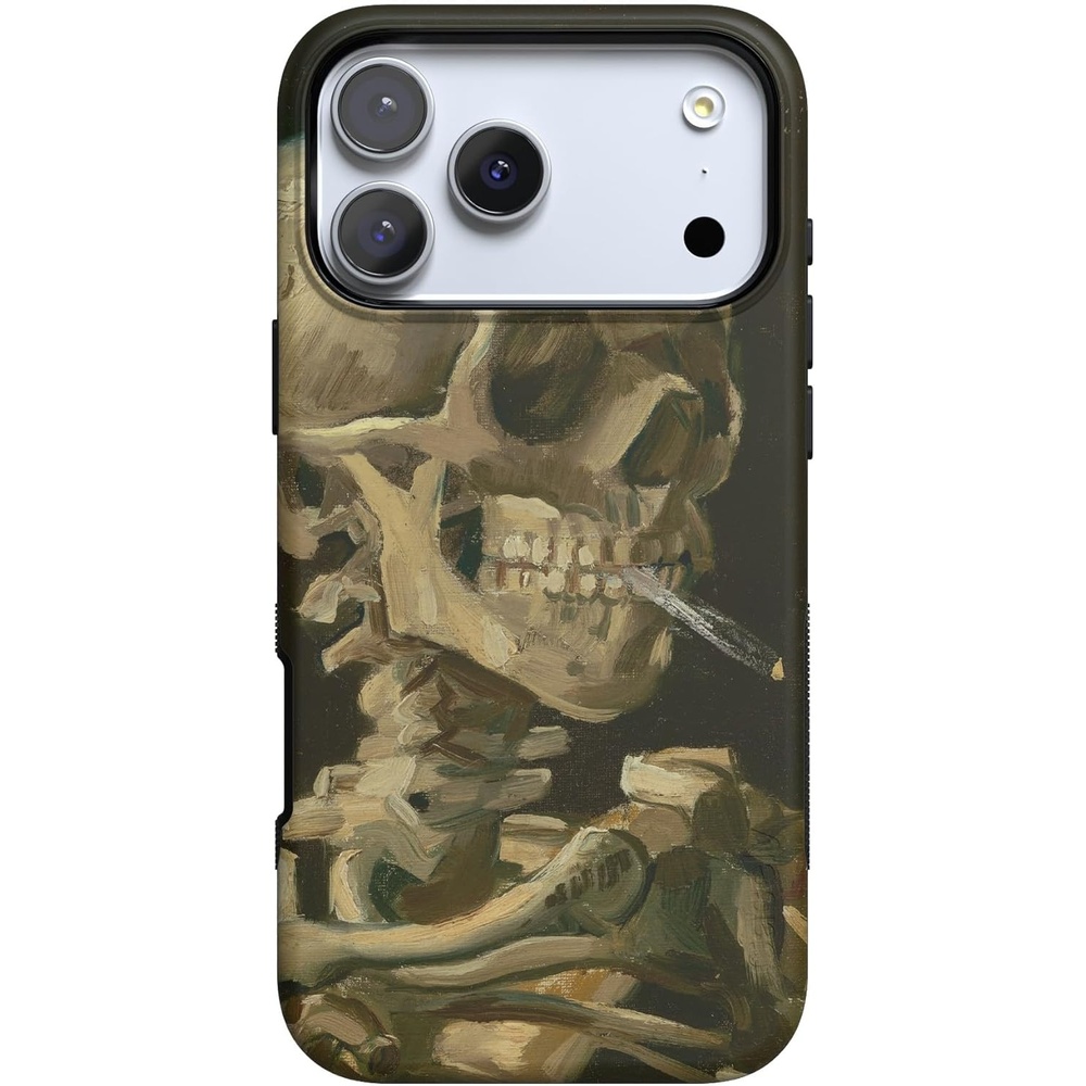 image:imageCasely iPhone 17 Pro Case Into the Wild Black Leopard Bold Protective Design MagSafe Compatible DesignVan Gogh Skull of a Skeleton with Burning Cig