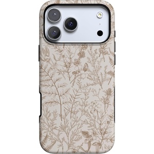 Casely iPhone 17 Pro Case | Into the Wild | Black Leopard | Bold Protective Design | MagSafe Compatible Design(Beige Garden | Neutral Floral)