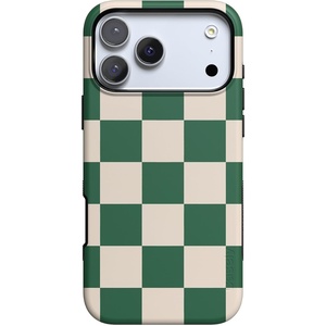 Casely iPhone 17 Pro Case | Into the Wild | Black Leopard | Bold Protective Design | MagSafe Compatible Design(Fit Check | Green Checkerboard)