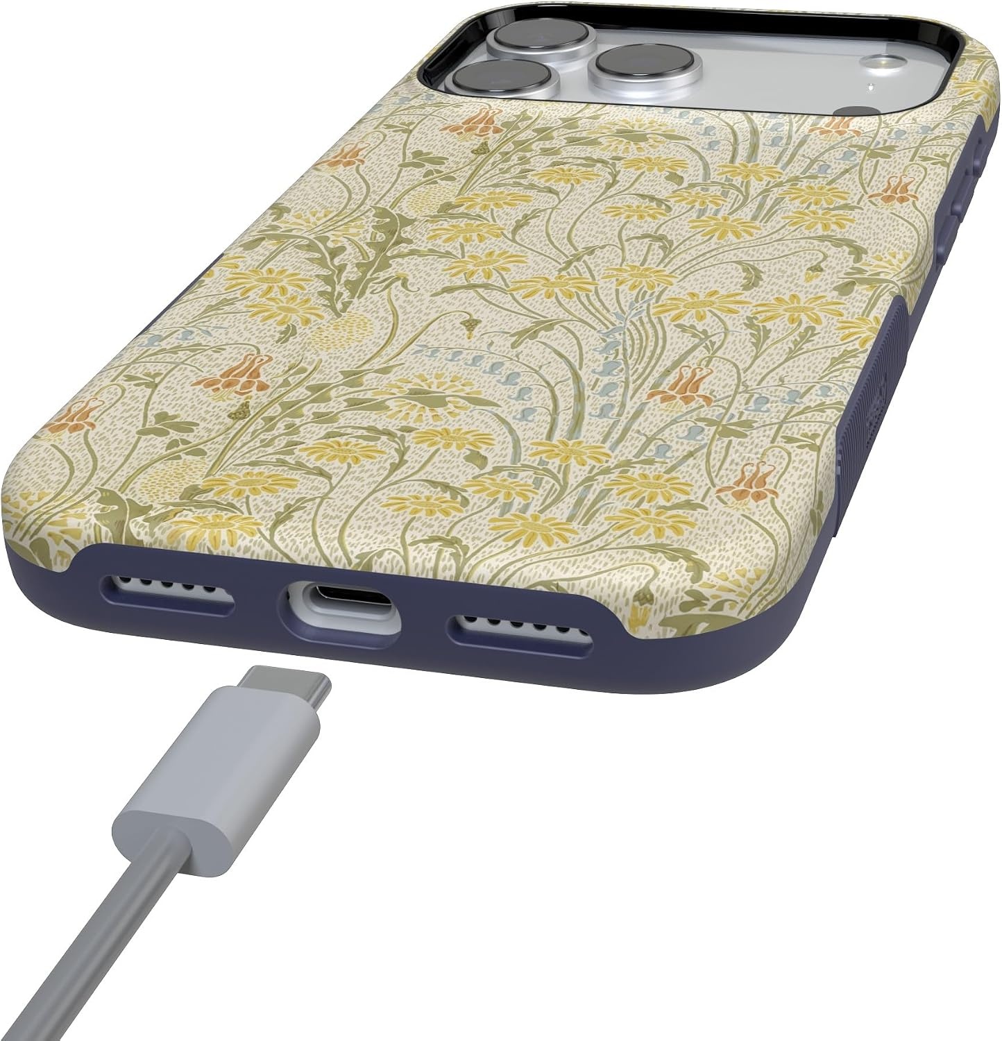 image:imageCasely iPhone 17 Pro Max Case Starfish Wishes Coral Pink Shimmer Bold Protective Design MagSafe Compatible DesignBoho Blooms Golden Floral