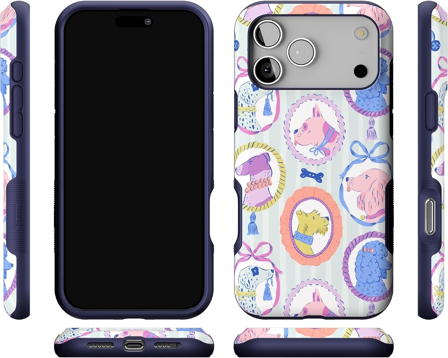 image:imageCasely iPhone 17 Pro Max Case Starfish Wishes Coral Pink Shimmer Bold Protective Design MagSafe Compatible DesignChateau Pups French Dog