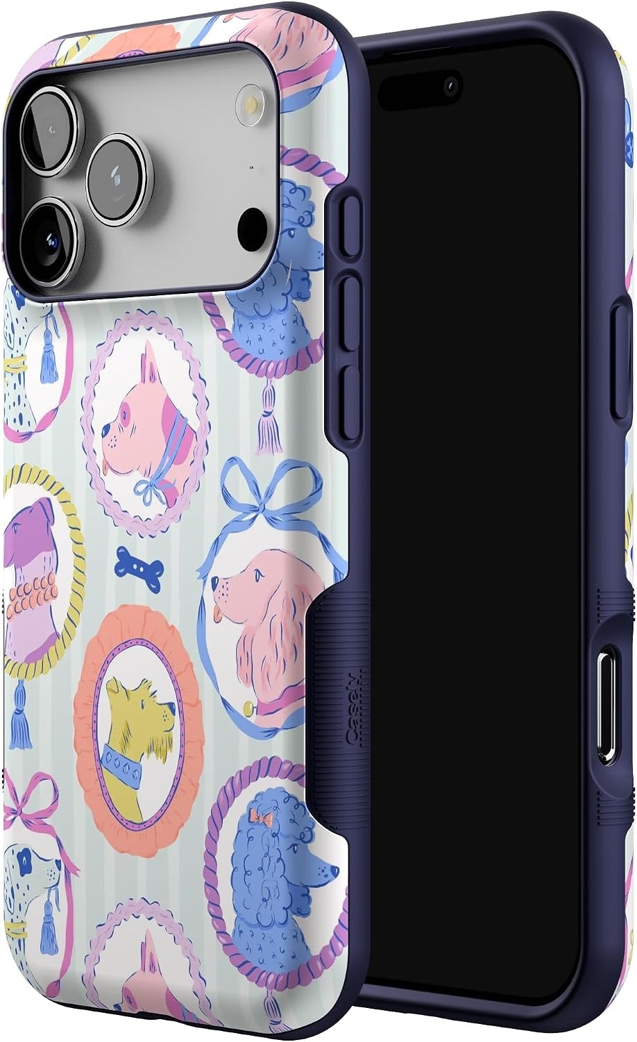 image:imageCasely iPhone 17 Pro Max Case Starfish Wishes Coral Pink Shimmer Bold Protective Design MagSafe Compatible DesignChateau Pups French Dog