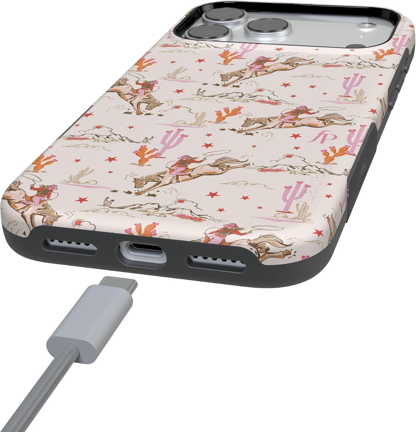 image:imageCasely iPhone 17 Pro Max Case Starfish Wishes Coral Pink Shimmer Bold Protective Design MagSafe Compatible DesignCowgirl Canyon FashionPass x Casely