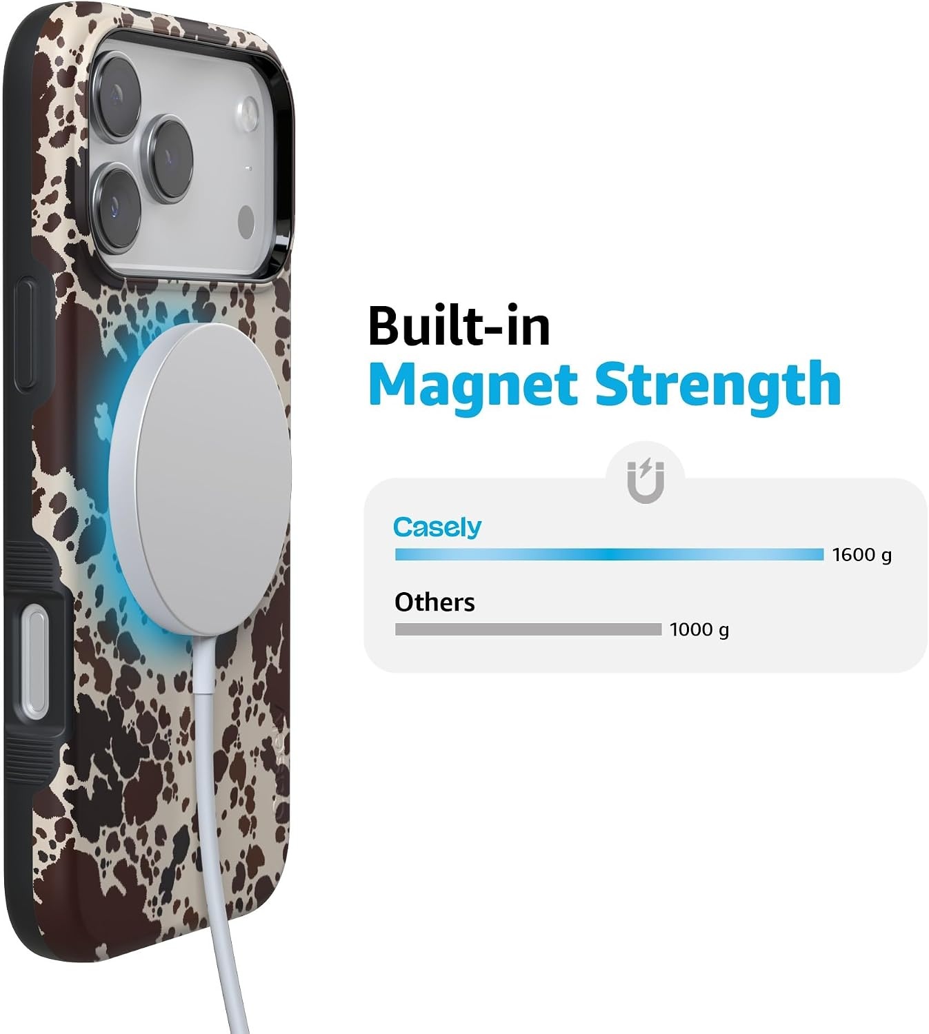 image:imageCasely iPhone 17 Pro Max Case Starfish Wishes Coral Pink Shimmer Bold Protective Design MagSafe Compatible DesignCowgirl Envy Cow Print