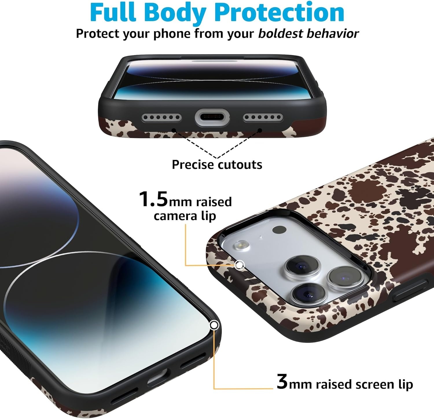 image:imageCasely iPhone 17 Pro Max Case Starfish Wishes Coral Pink Shimmer Bold Protective Design MagSafe Compatible DesignCowgirl Envy Cow Print
