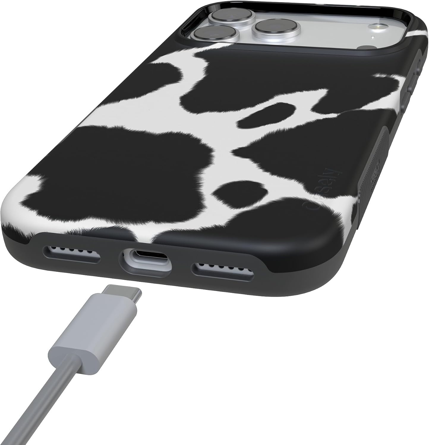 image:imageCasely iPhone 17 Pro Max Case Starfish Wishes Coral Pink Shimmer Bold Protective Design MagSafe Compatible DesignCurrent MOOd Cow Print