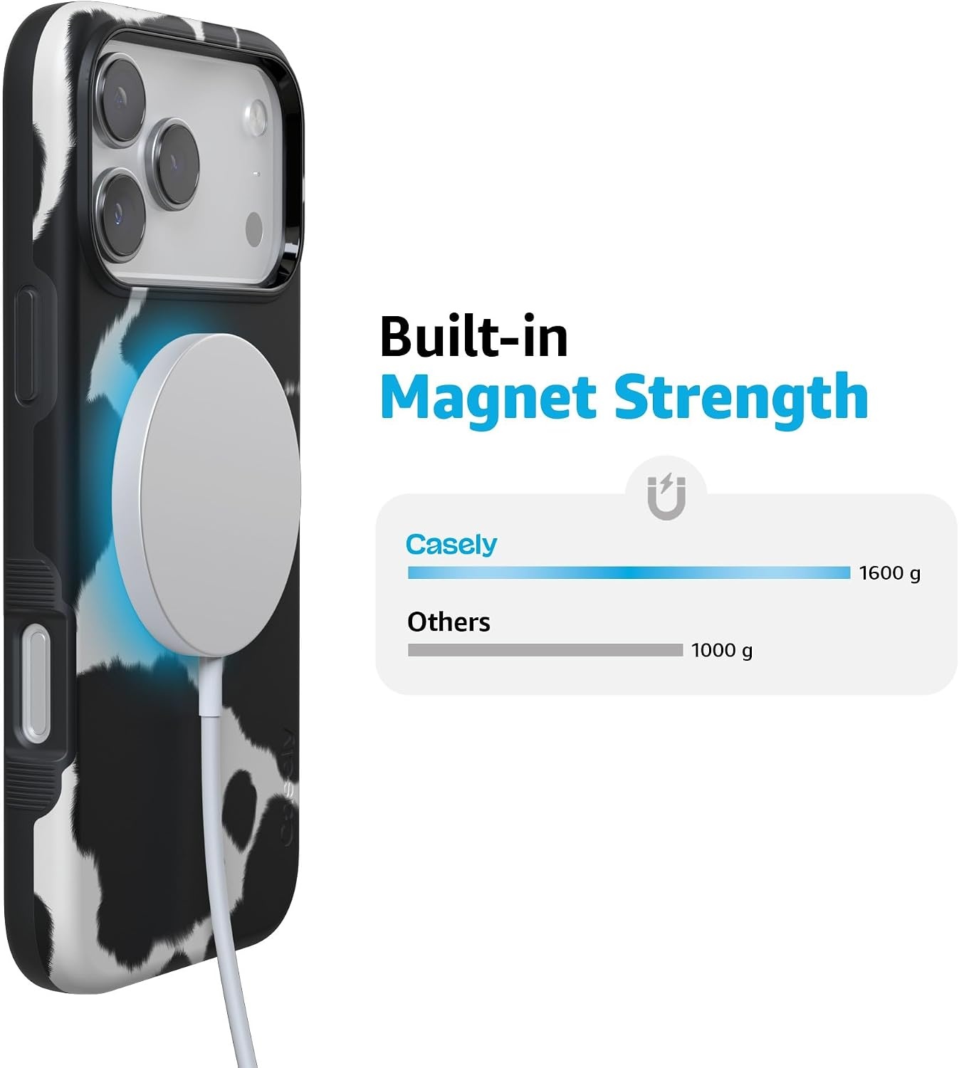image:imageCasely iPhone 17 Pro Max Case Starfish Wishes Coral Pink Shimmer Bold Protective Design MagSafe Compatible DesignCurrent MOOd Cow Print