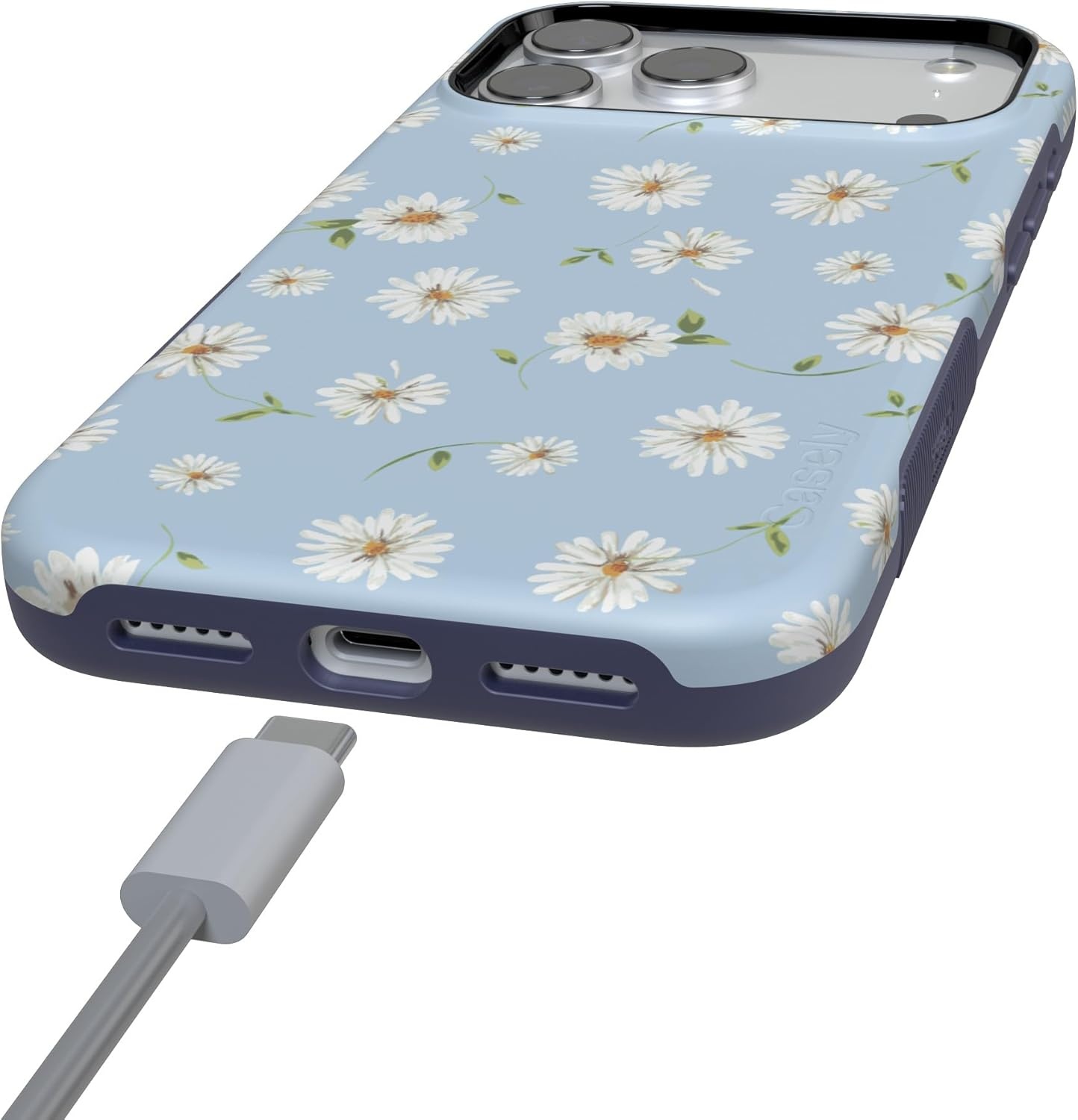 image:imageCasely iPhone 17 Pro Max Case Starfish Wishes Coral Pink Shimmer Bold Protective Design MagSafe Compatible DesignDaisy Daydream Baby Blue Floral