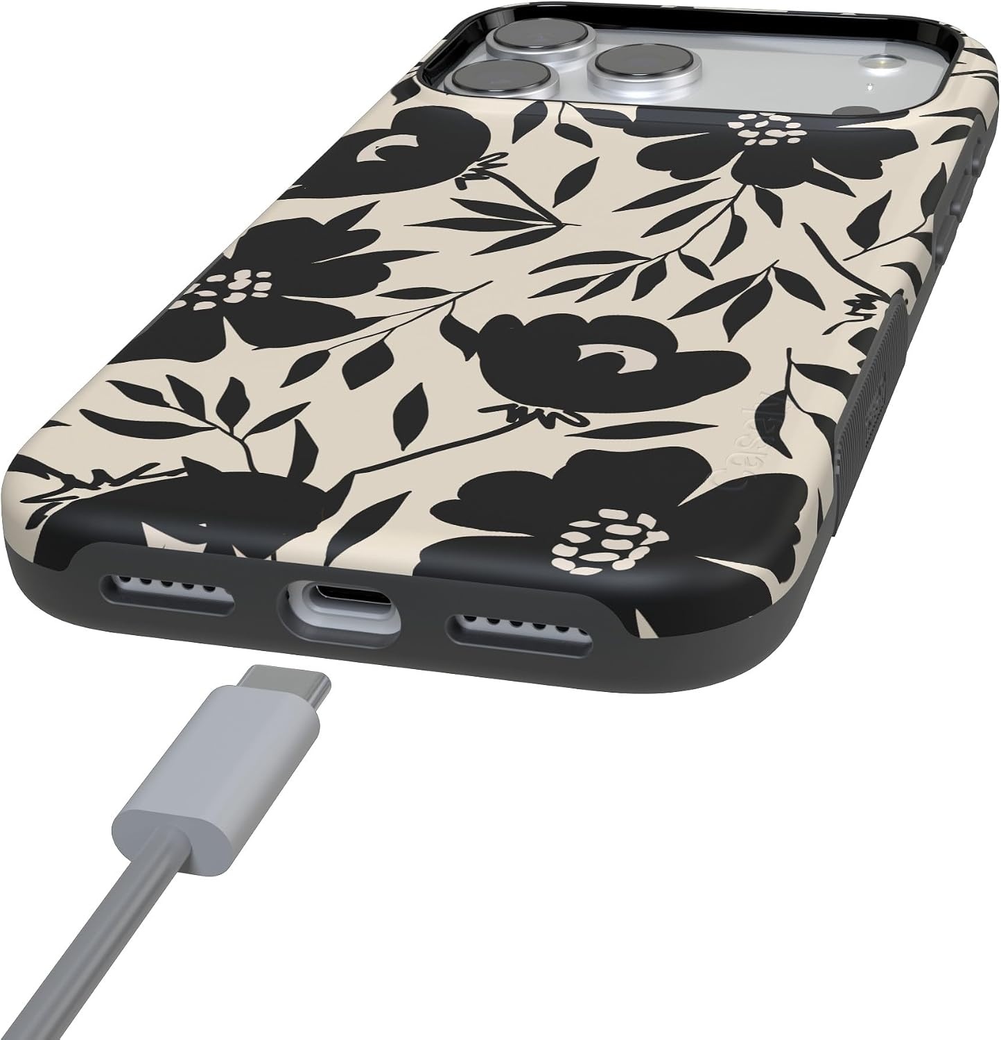 image:imageCasely iPhone 17 Pro Max Case Starfish Wishes Coral Pink Shimmer Bold Protective Design MagSafe Compatible DesignDark Fantasy Contrast Floral