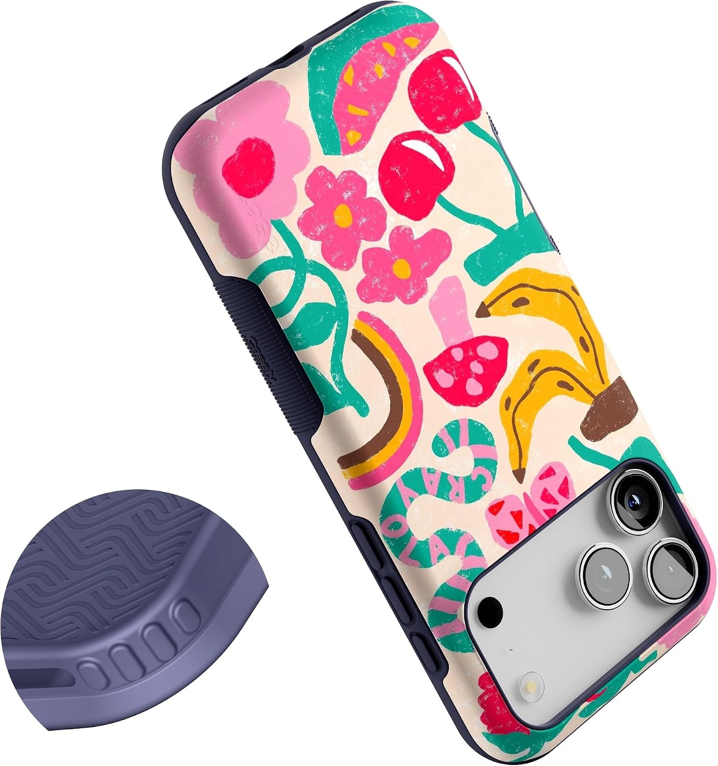 image:imageCasely iPhone 17 Pro Max Case Starfish Wishes Coral Pink Shimmer Bold Protective Design MagSafe Compatible DesignDoodle Bug Crayola Crayon