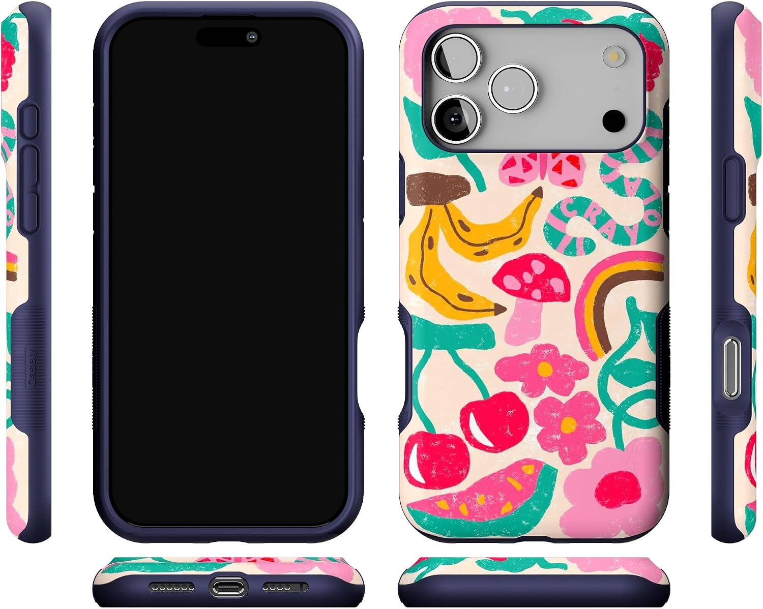 image:imageCasely iPhone 17 Pro Max Case Starfish Wishes Coral Pink Shimmer Bold Protective Design MagSafe Compatible DesignDoodle Bug Crayola Crayon