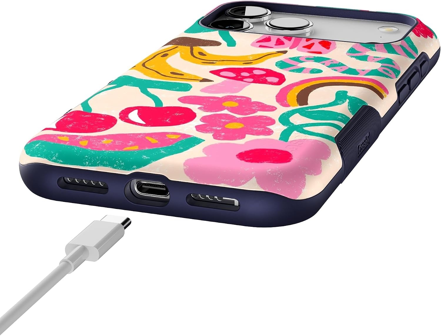 image:imageCasely iPhone 17 Pro Max Case Starfish Wishes Coral Pink Shimmer Bold Protective Design MagSafe Compatible DesignDoodle Bug Crayola Crayon