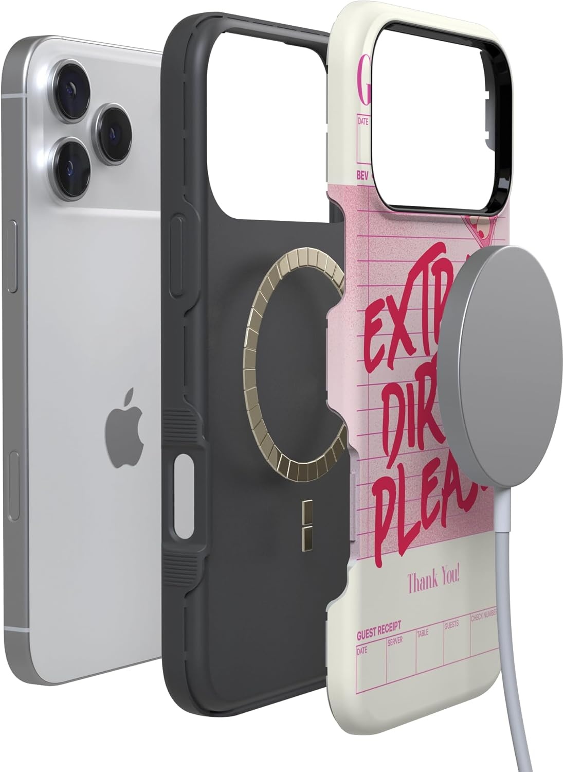 image:imageCasely iPhone 17 Pro Max Case Starfish Wishes Coral Pink Shimmer Bold Protective Design MagSafe Compatible DesignExtra Dirty Please Fun on Weekdays