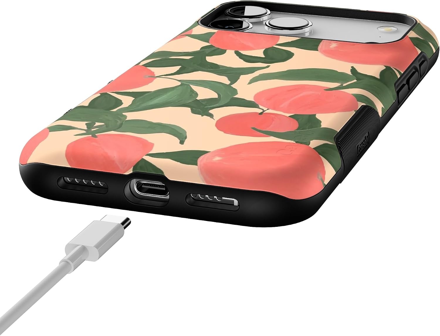 image:imageCasely iPhone 17 Pro Max Case Starfish Wishes Coral Pink Shimmer Bold Protective Design MagSafe Compatible DesignFeeling Peachy Blush Vines