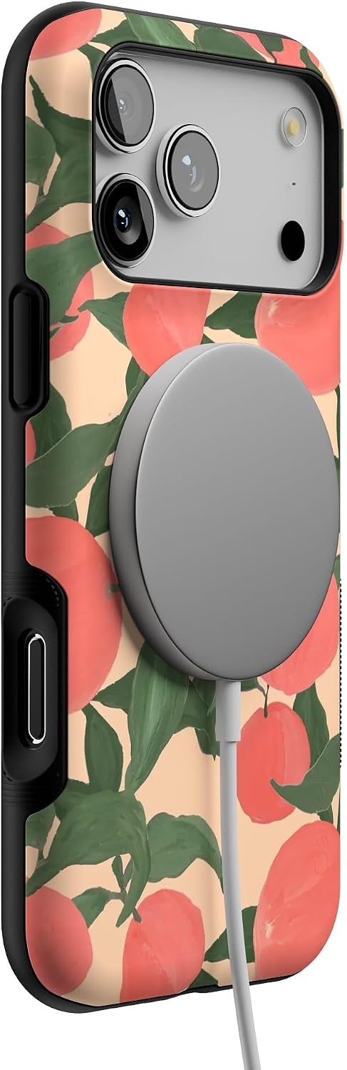 image:imageCasely iPhone 17 Pro Max Case Starfish Wishes Coral Pink Shimmer Bold Protective Design MagSafe Compatible DesignFeeling Peachy Blush Vines