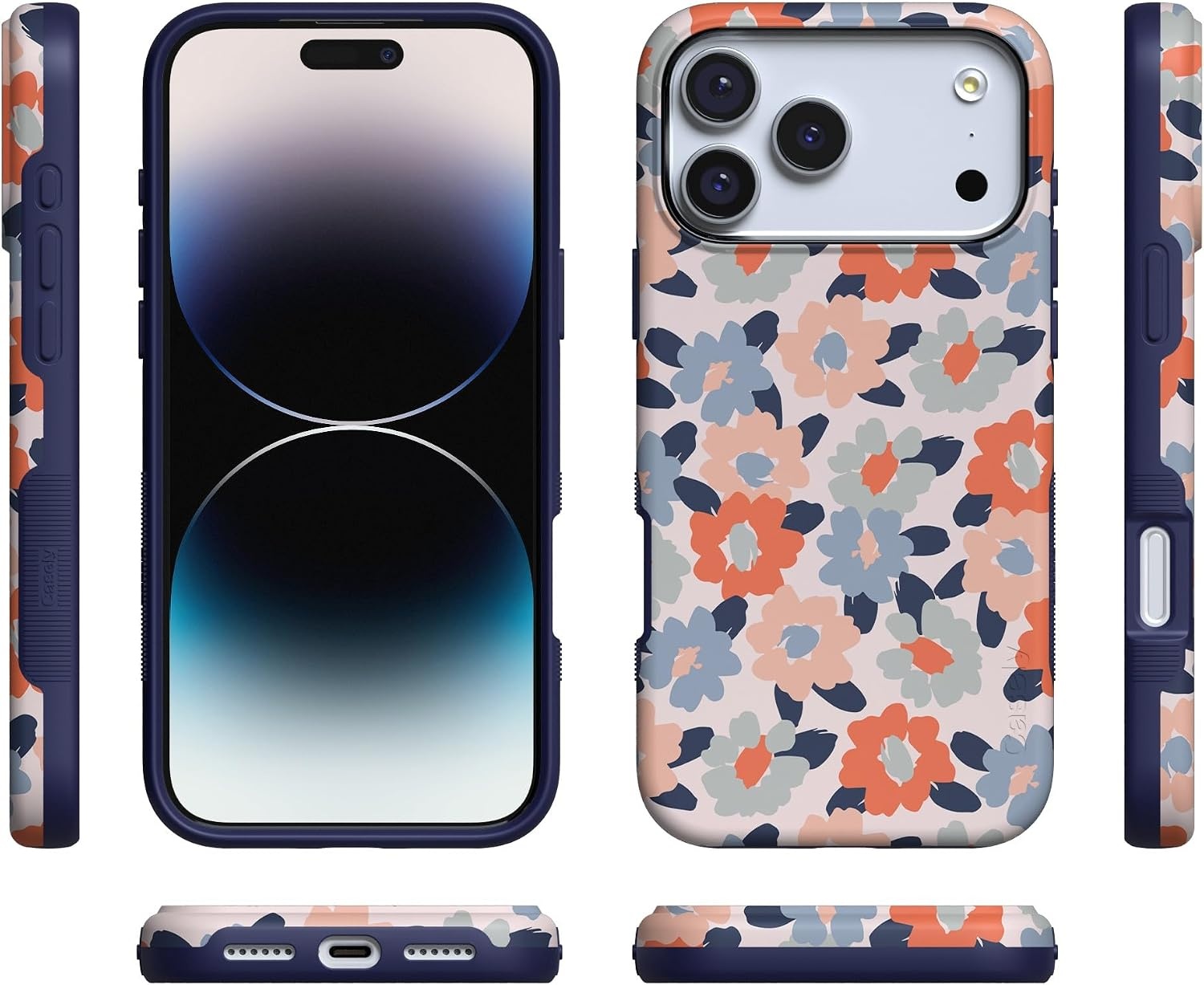 image:imageCasely iPhone 17 Pro Max Case Starfish Wishes Coral Pink Shimmer Bold Protective Design MagSafe Compatible DesignField of Flowers Pastel Floral
