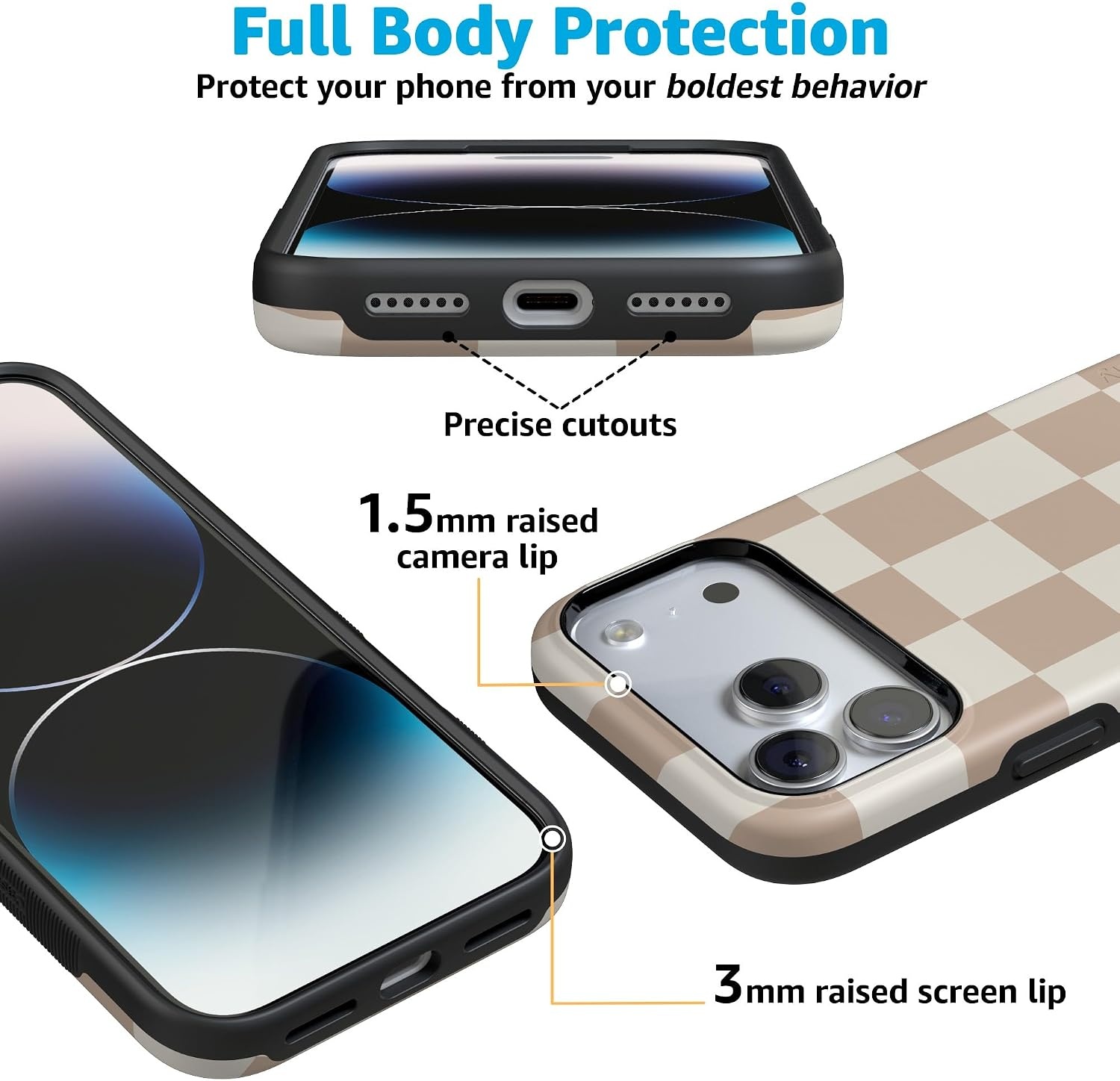 image:imageCasely iPhone 17 Pro Max Case Starfish Wishes Coral Pink Shimmer Bold Protective Design MagSafe Compatible DesignFit Check Neutral Checkerboard